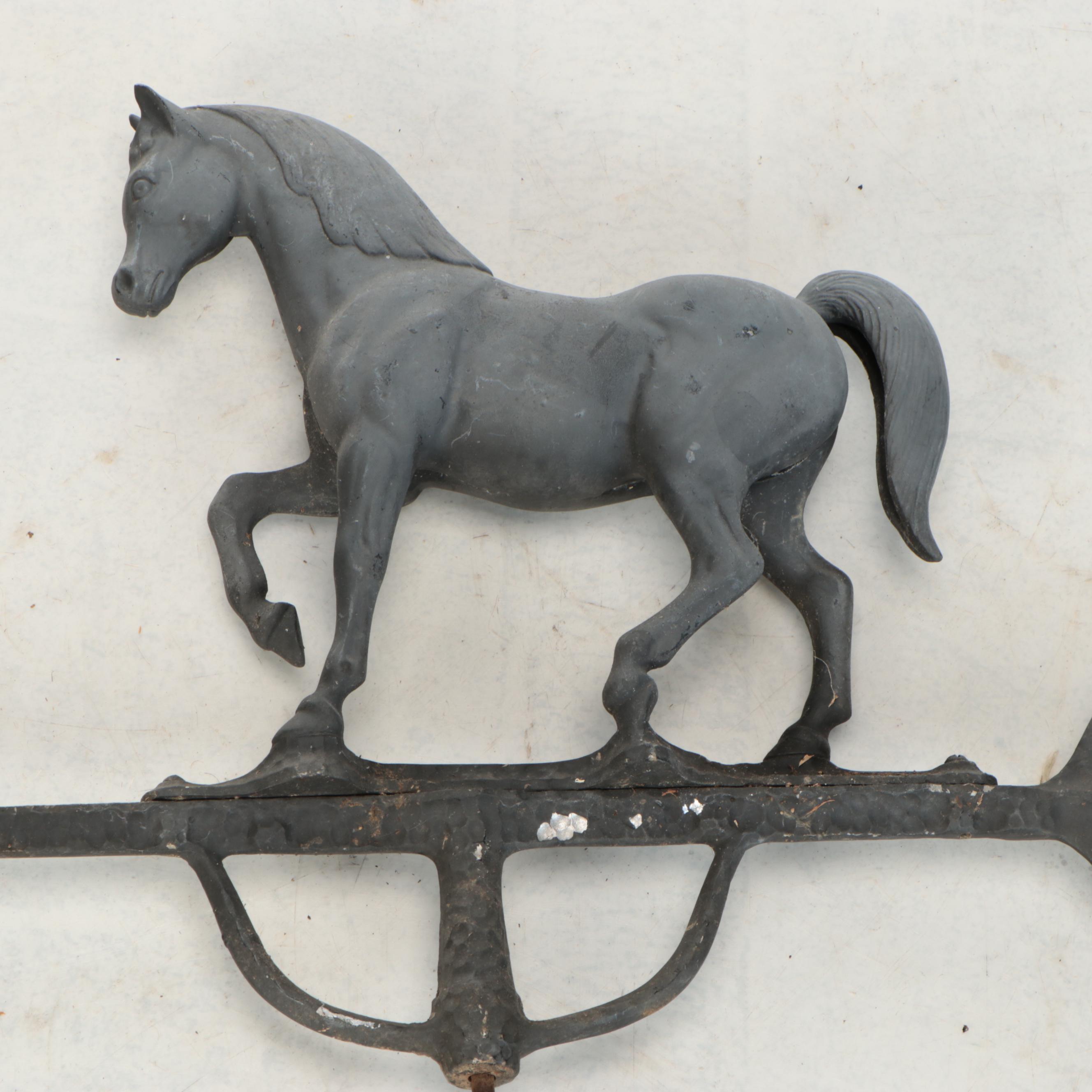 Metal Weather Vane with Horse Finial