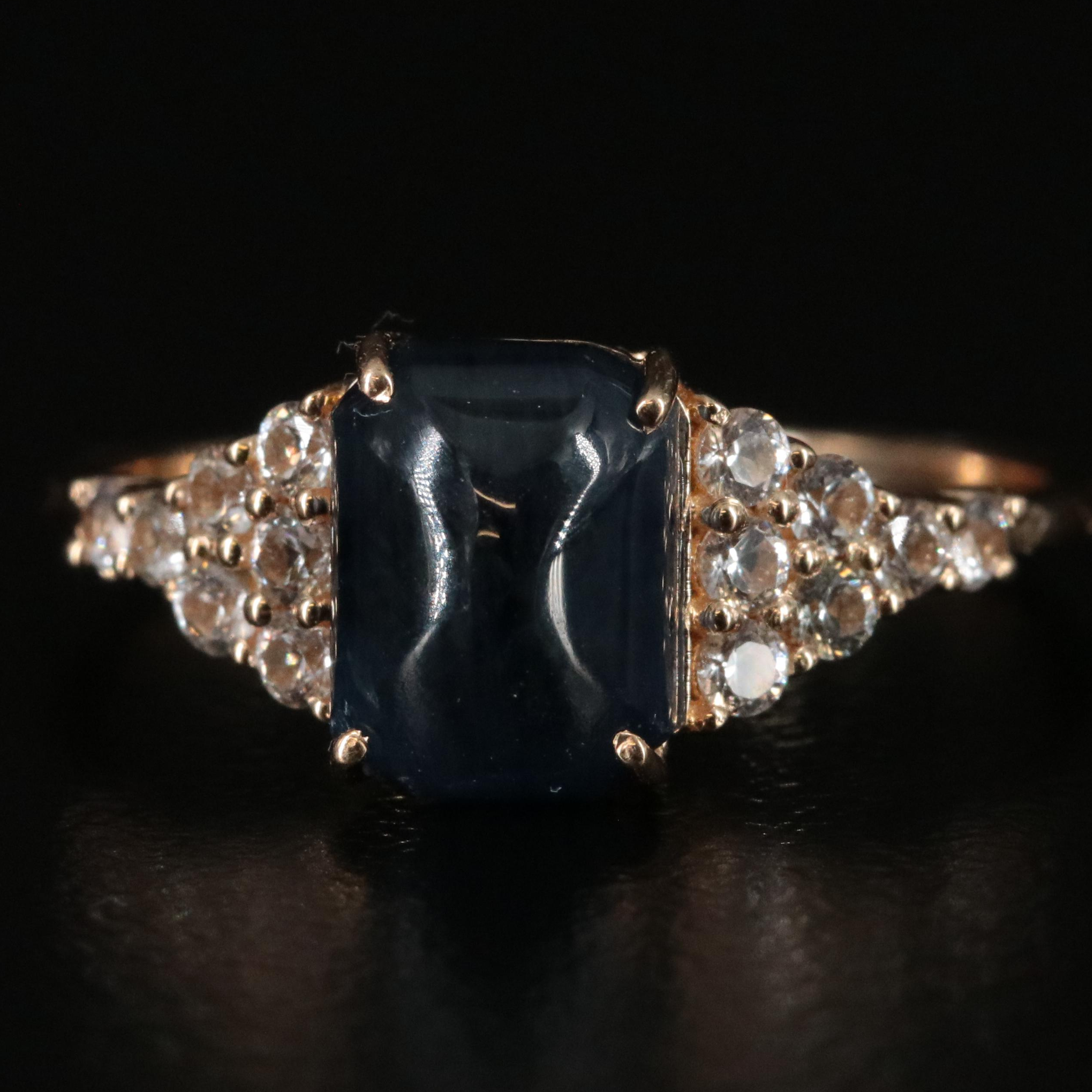 14K Sapphire and White Sapphire Ring