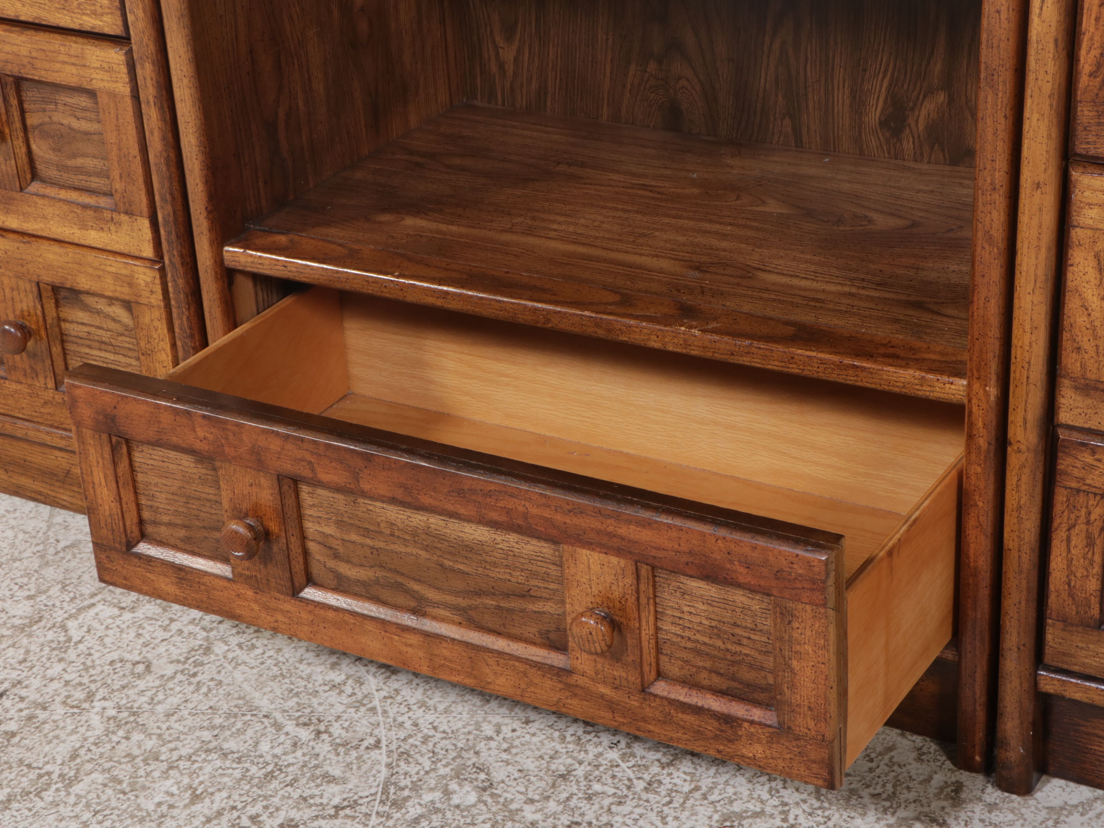 Three Piece Wood Media Cabinet with Mirror