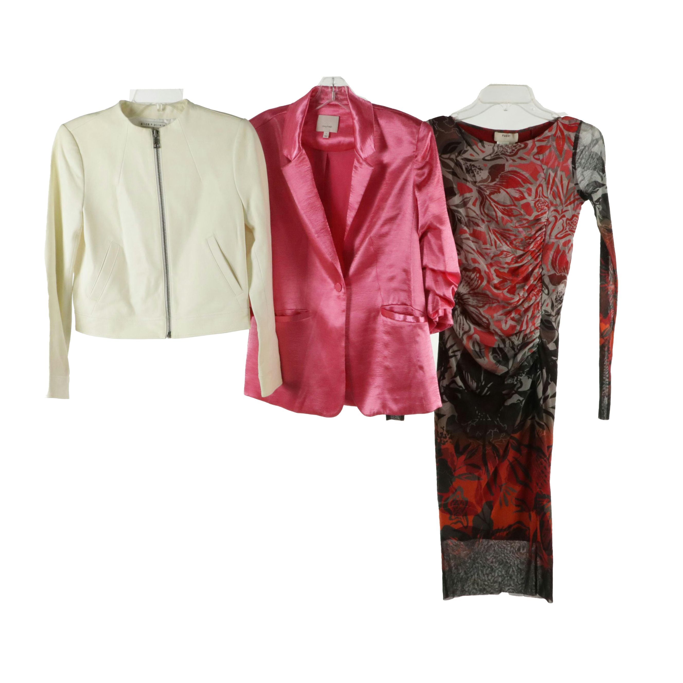 Alice + Olivia Lambskin Leather Zip Jacket, Cinq á Sept Blazer & Other Dress