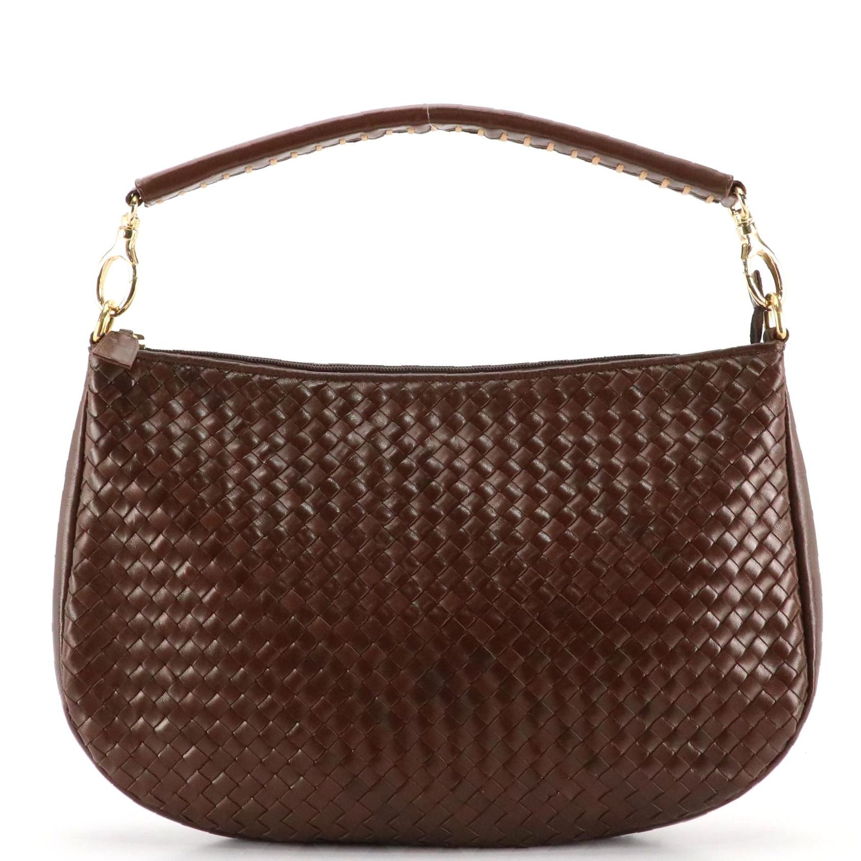 Artbag Creations Woven Brown Leather Hobo Shoulder Bag
