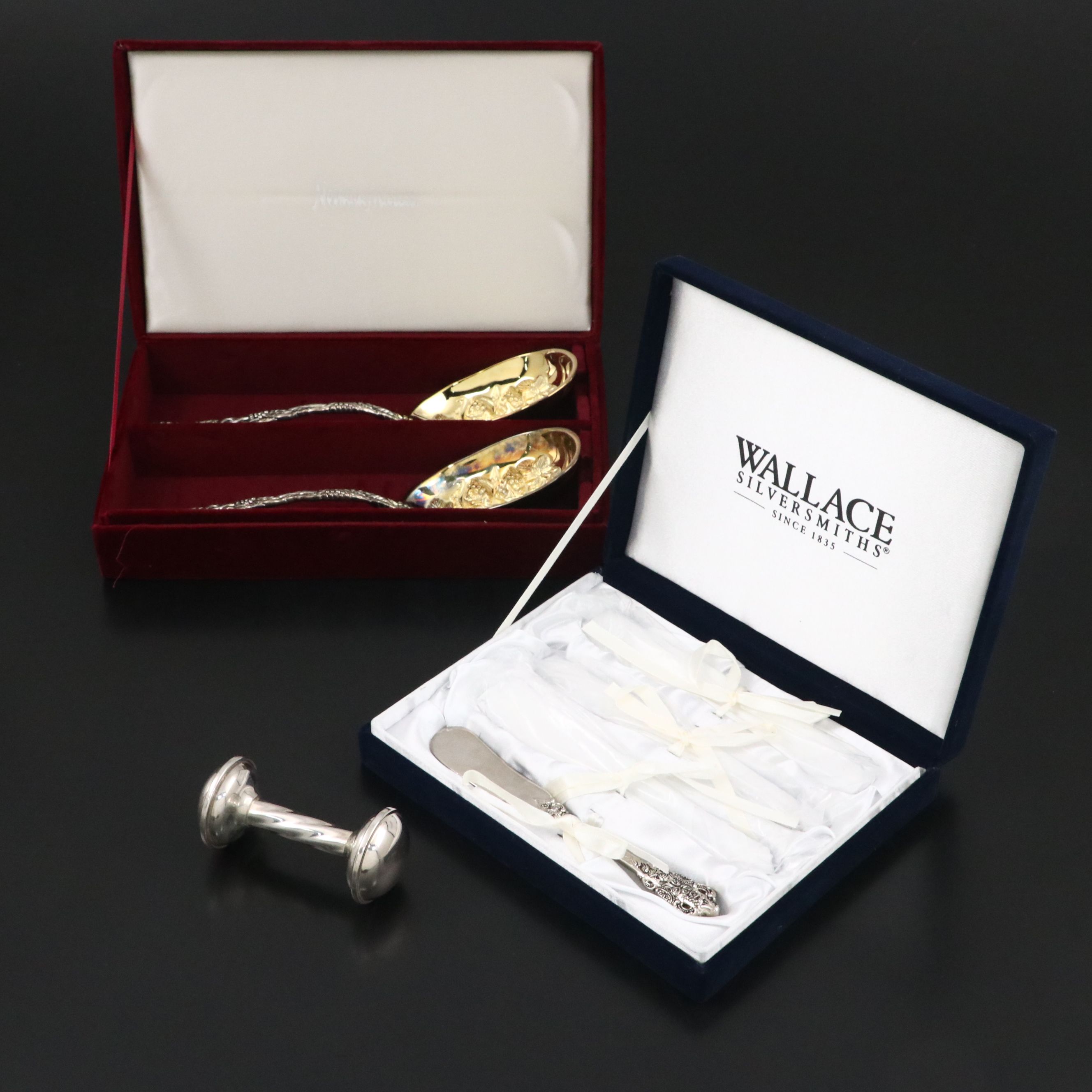 Godinger "Grape" Silver Plated Serving Spoons with Other Tableware