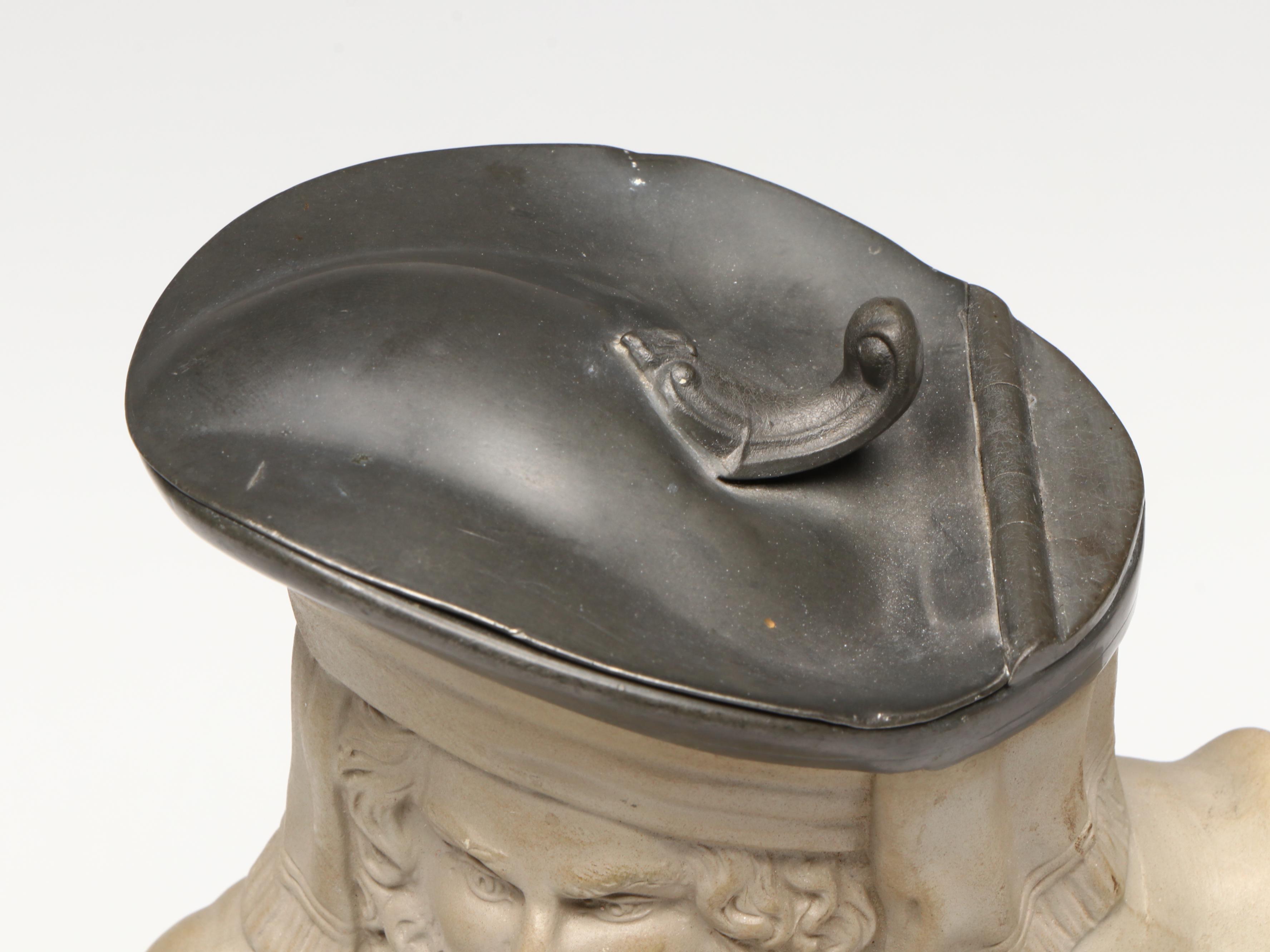 Thomas Furnival & Co. "Falstaff" High-Relief Ceramic Pitcher & Lid, 1845