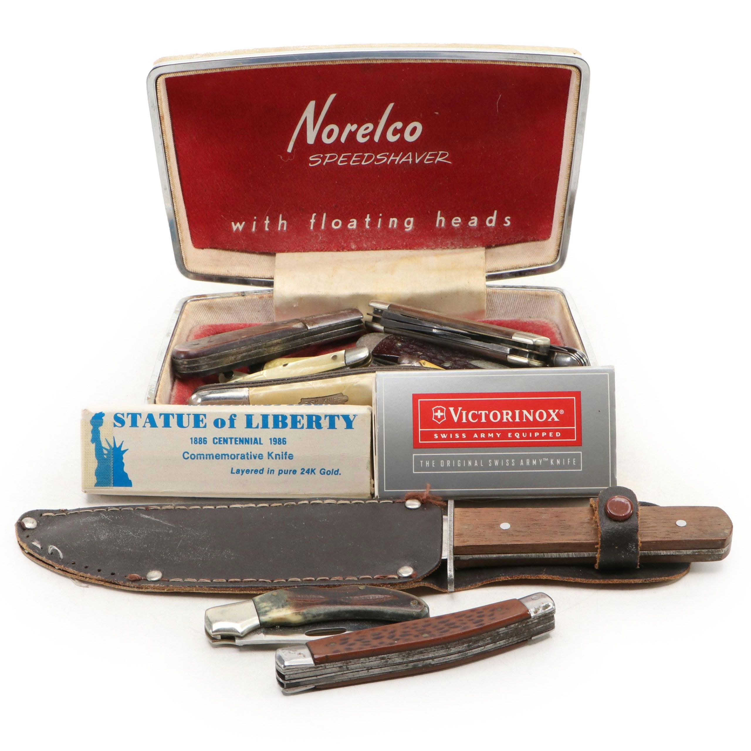 Sabre Original Bowie Knife with Solingen, Case and Other Folding Knives