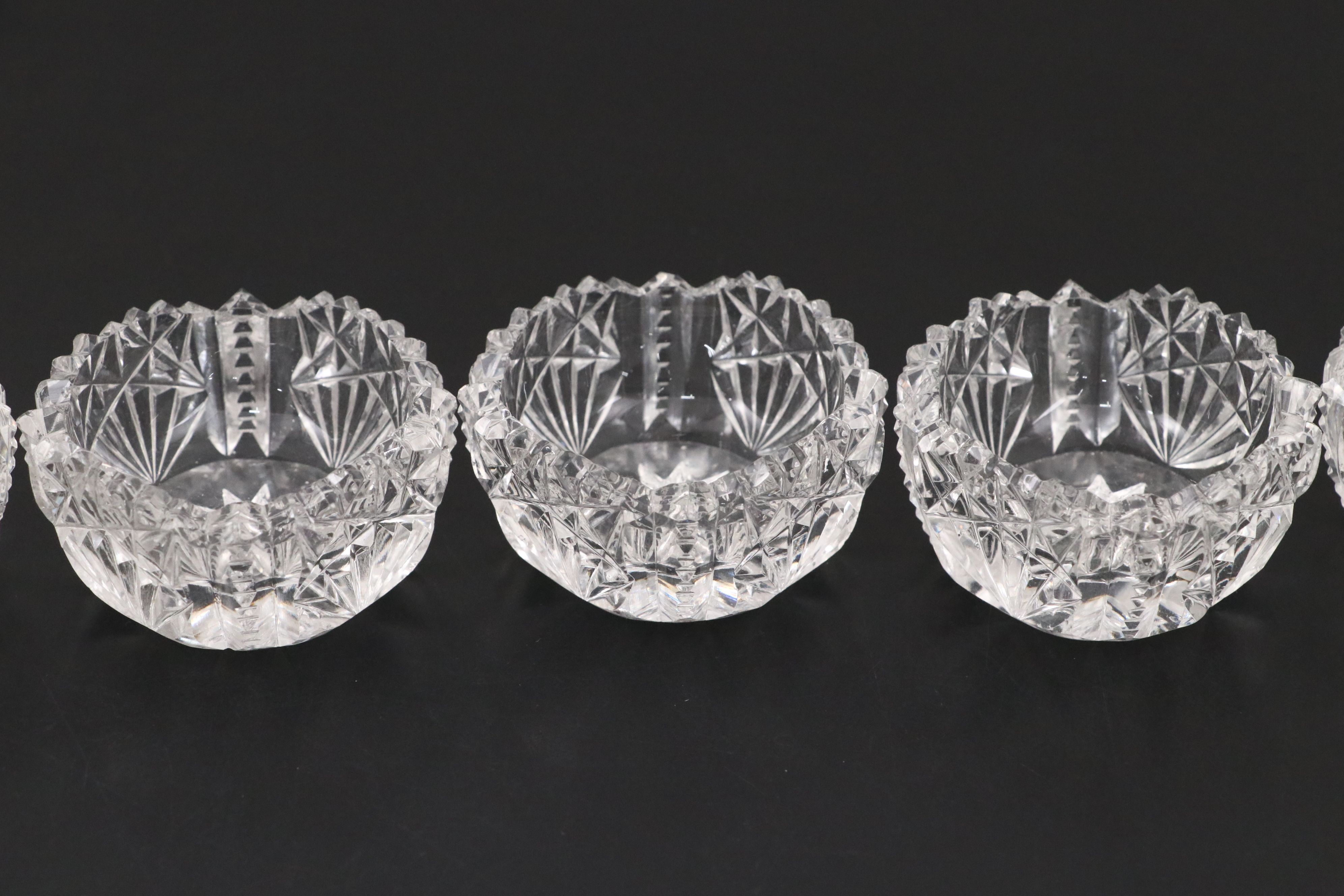 American Brilliant Cut Glass Open Salts, Late 19th to Early 20th Century