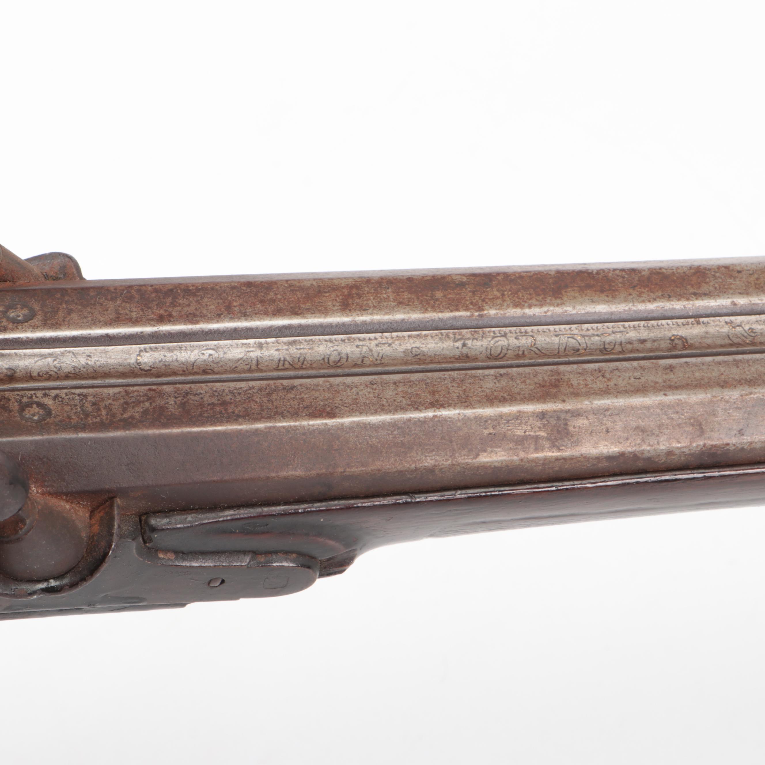 Antique Canon Tordu Percussion Cap Side by Side Shotgun