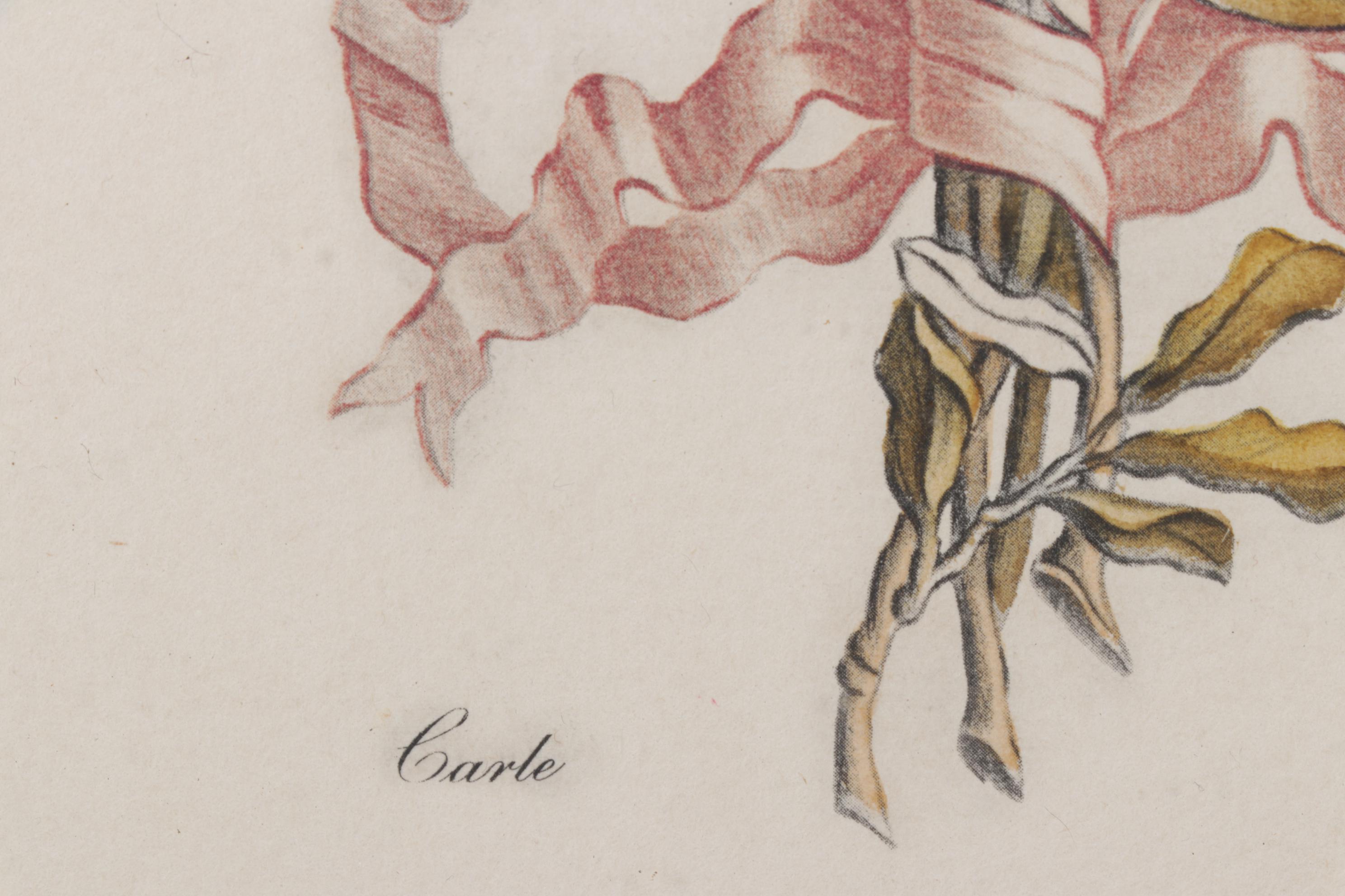 I.B. Fischer Co. Lithograph After Carle "Bouquet of Roses, Anemones and Violas"