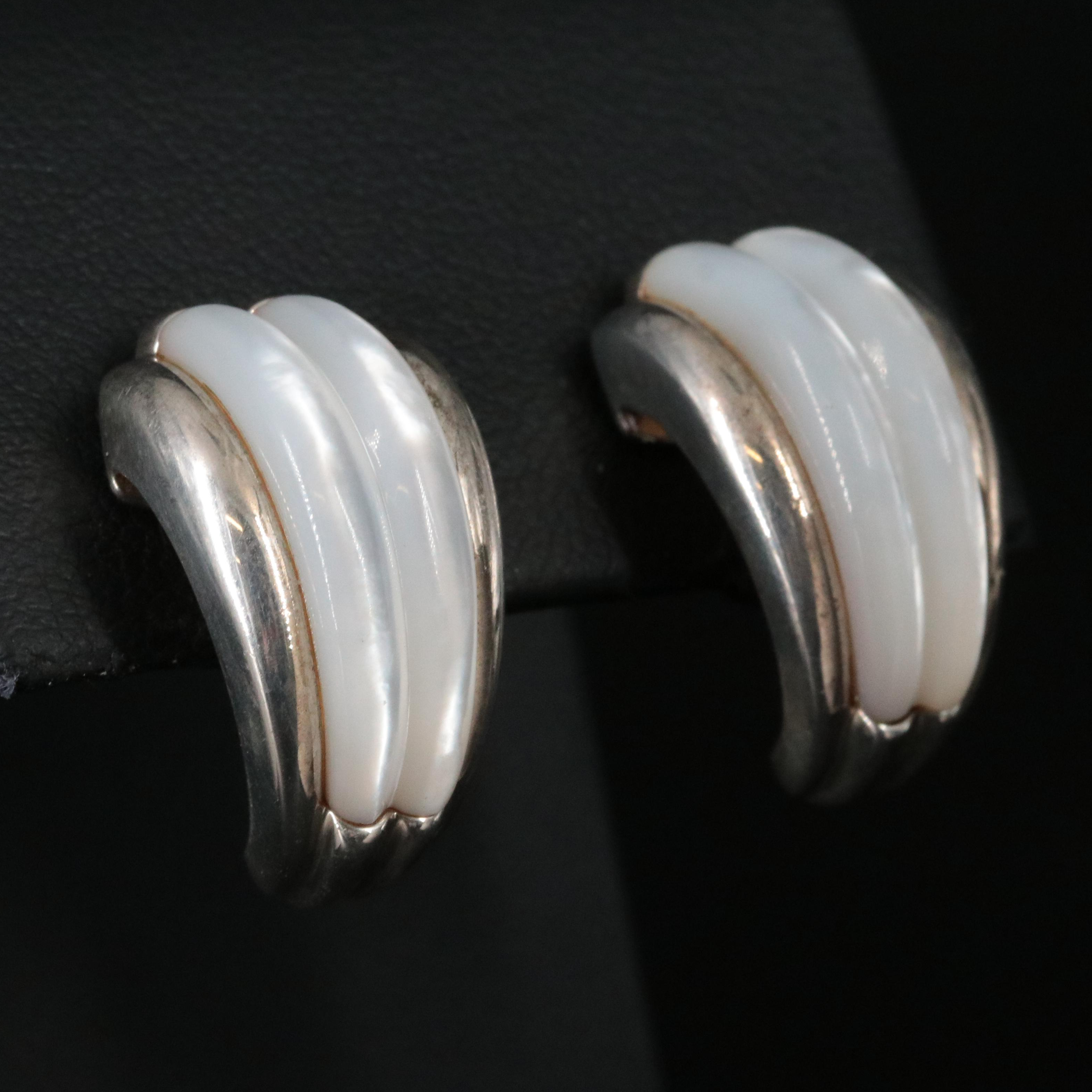 Sterling Mother of Pearl Earrings