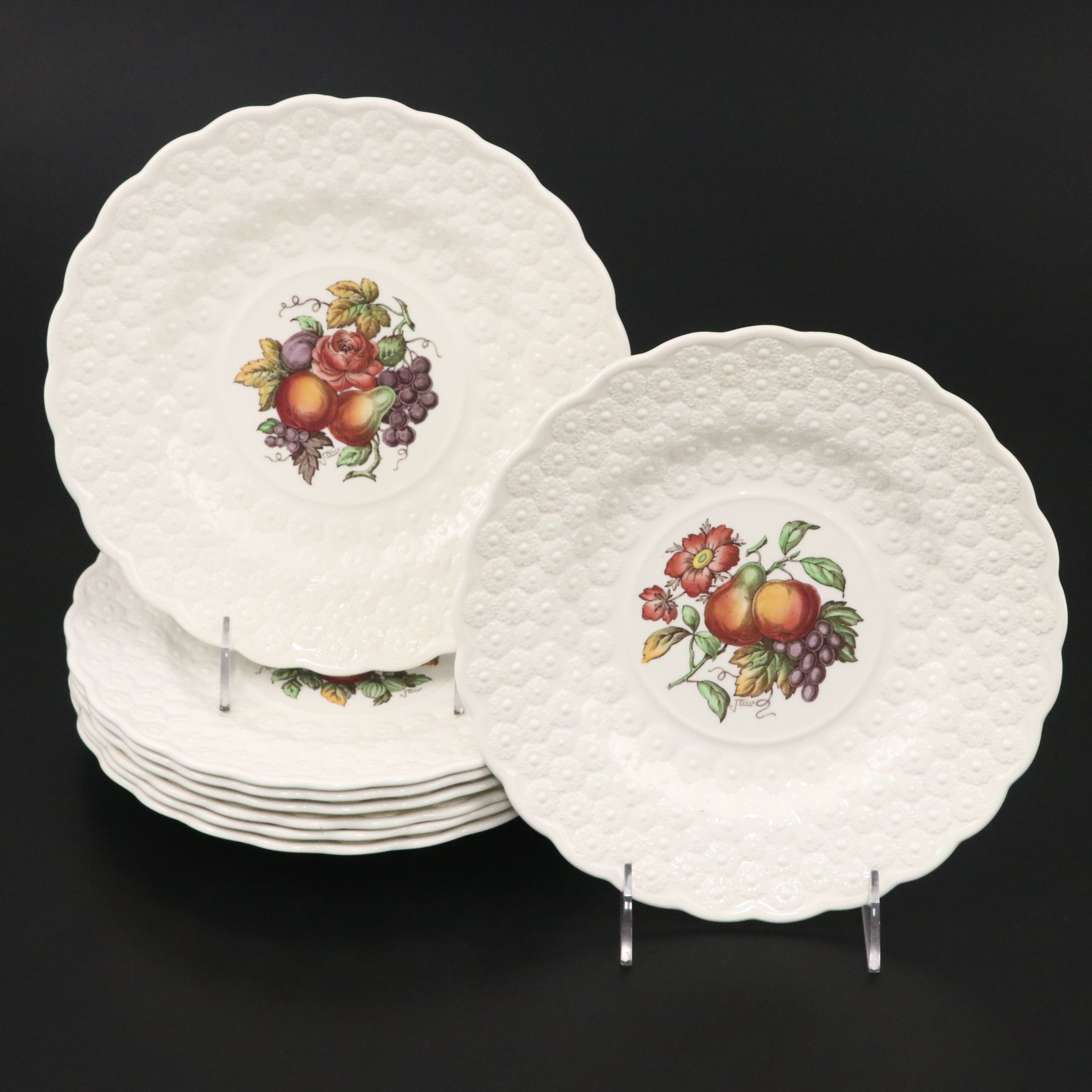 Copeland Spode "Alden" Hand-Painted Porcelain Luncheon Plates, 1939-1965