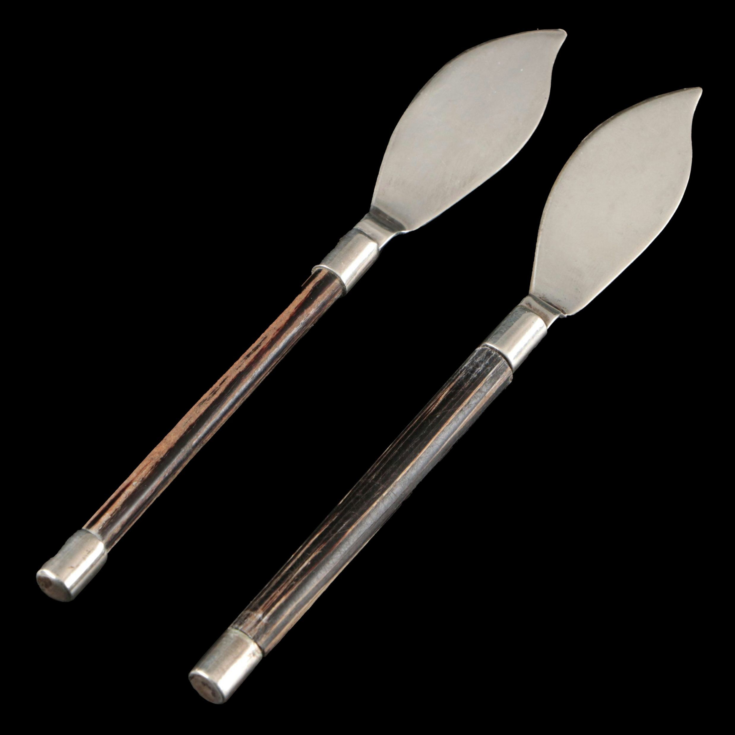 Sterling Silver Cheese Knives with Rosewood Handles, 20th Century