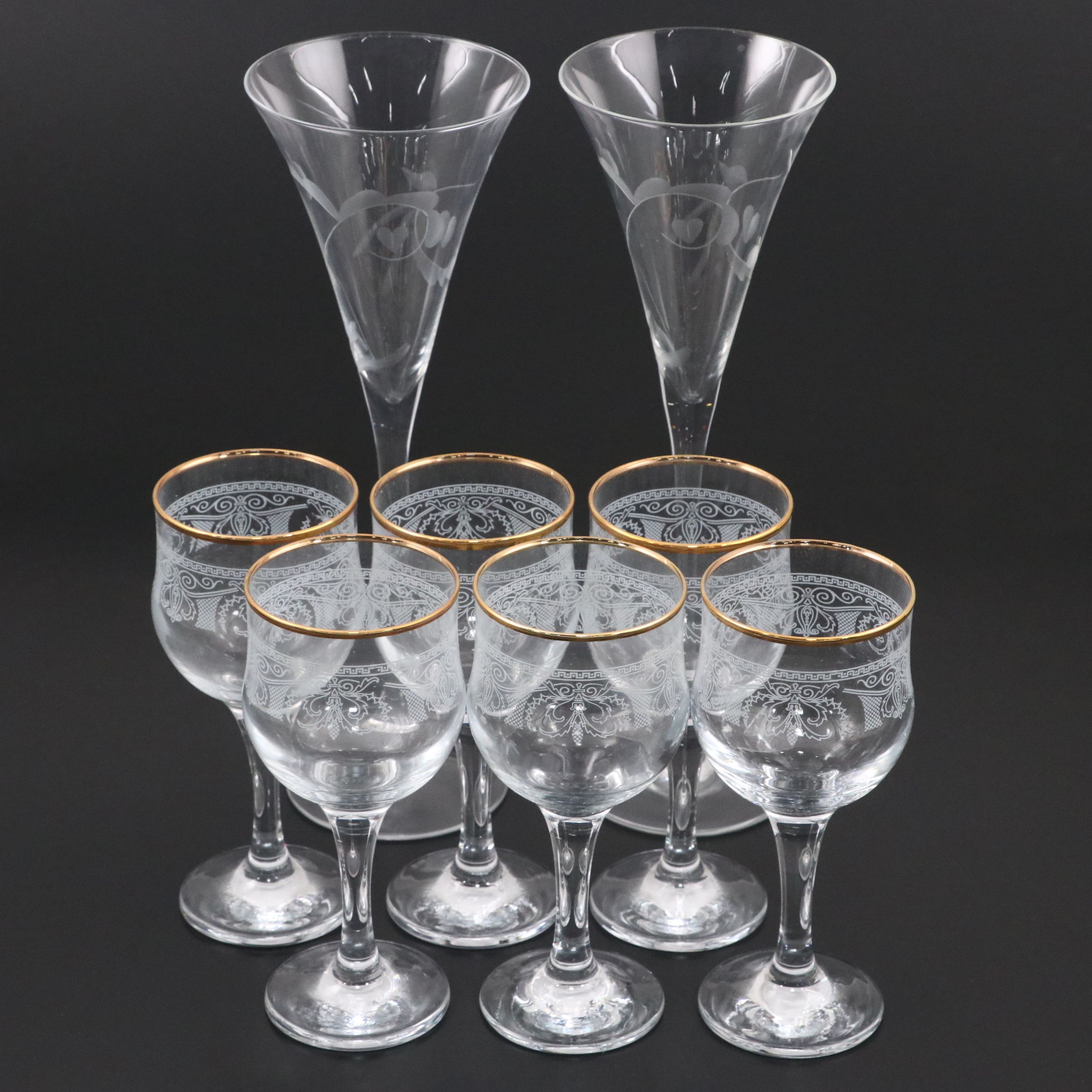 Marquis by Waterford Toasting Flutes with Cellini Wine Glasses