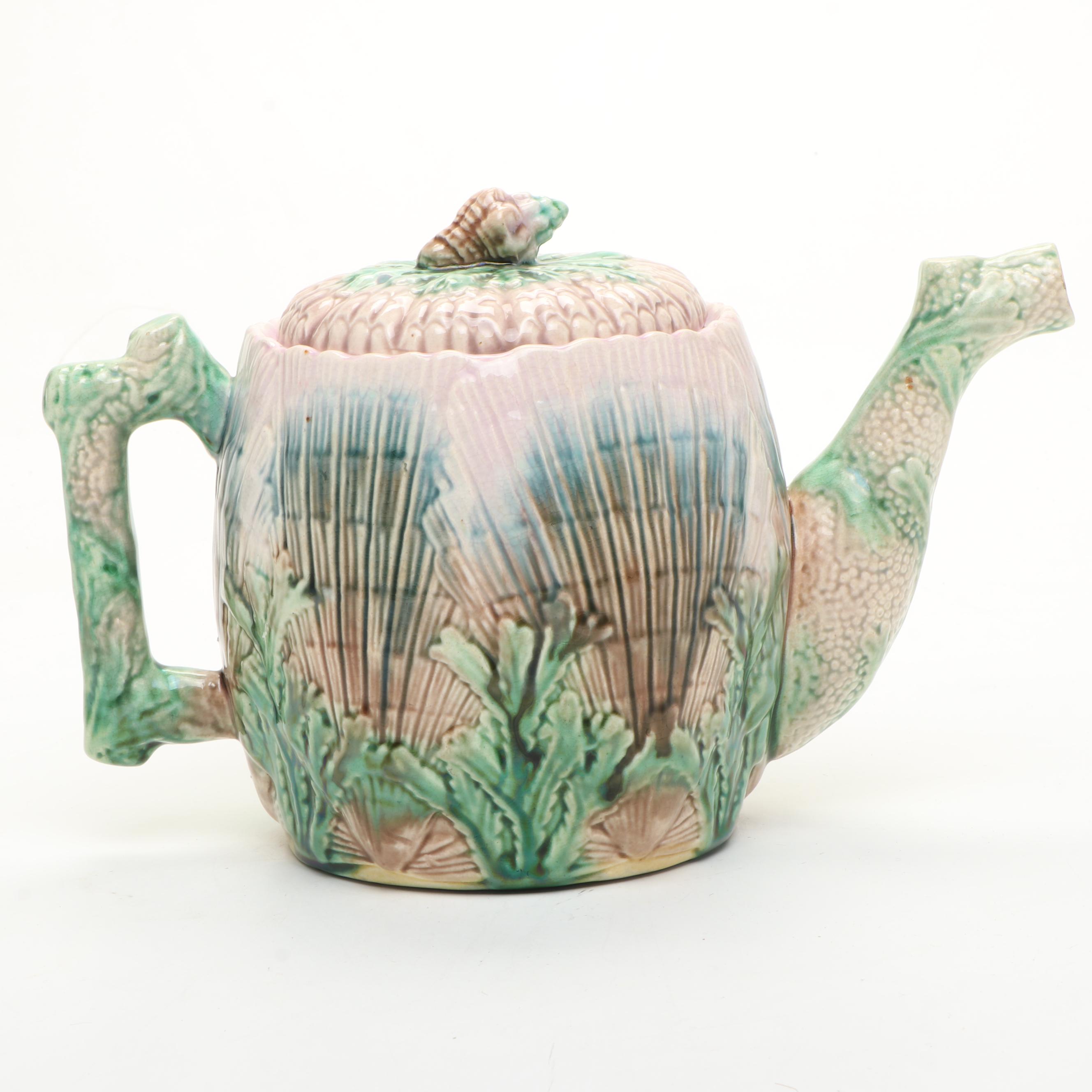 Griffin, Smith, & Hill Etruscan Majolica Ceramic Teapot, Late 19th Century