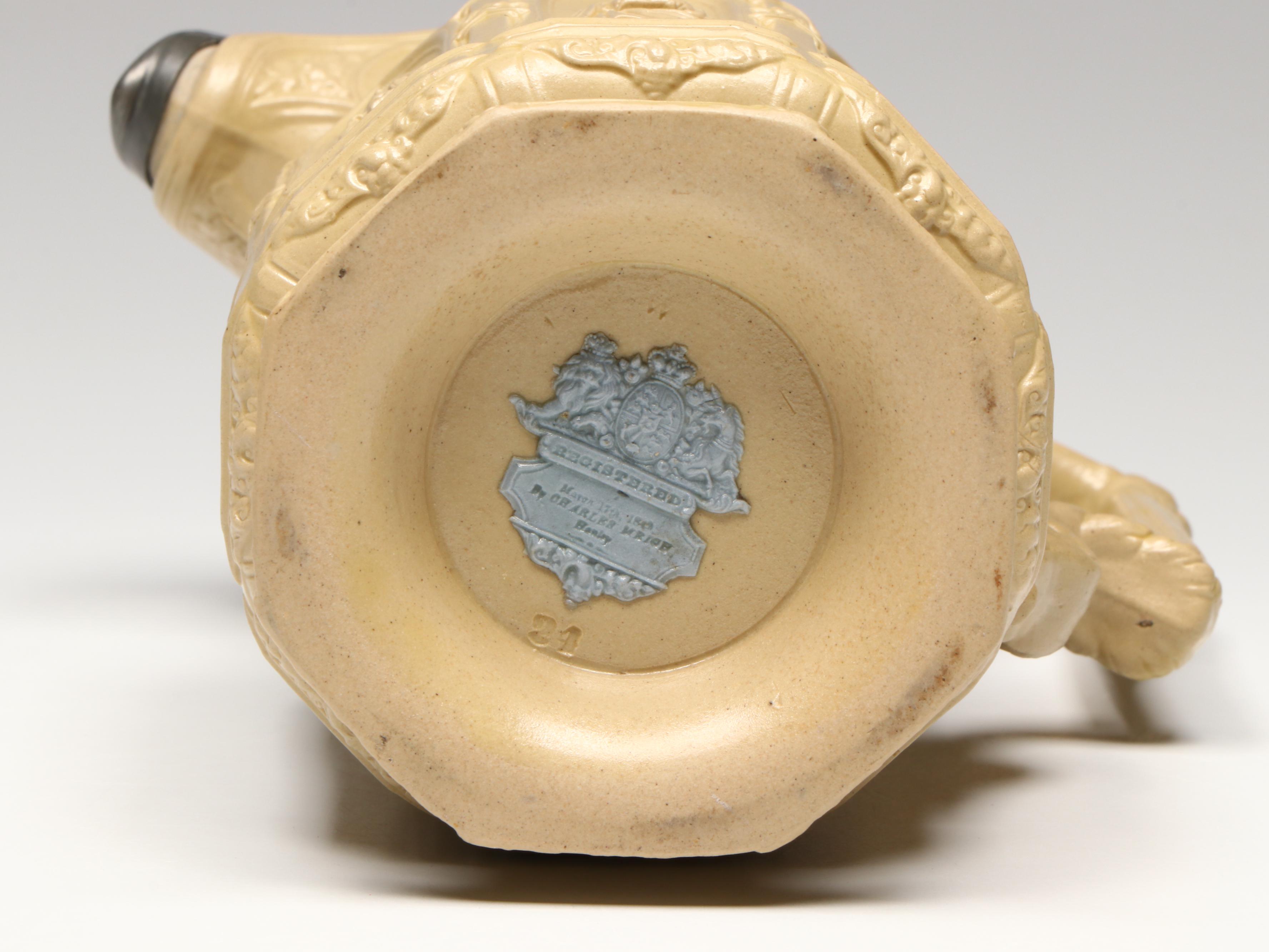 Charles Meigh English Press Molded Stoneware Pitcher with Apostles, 1843