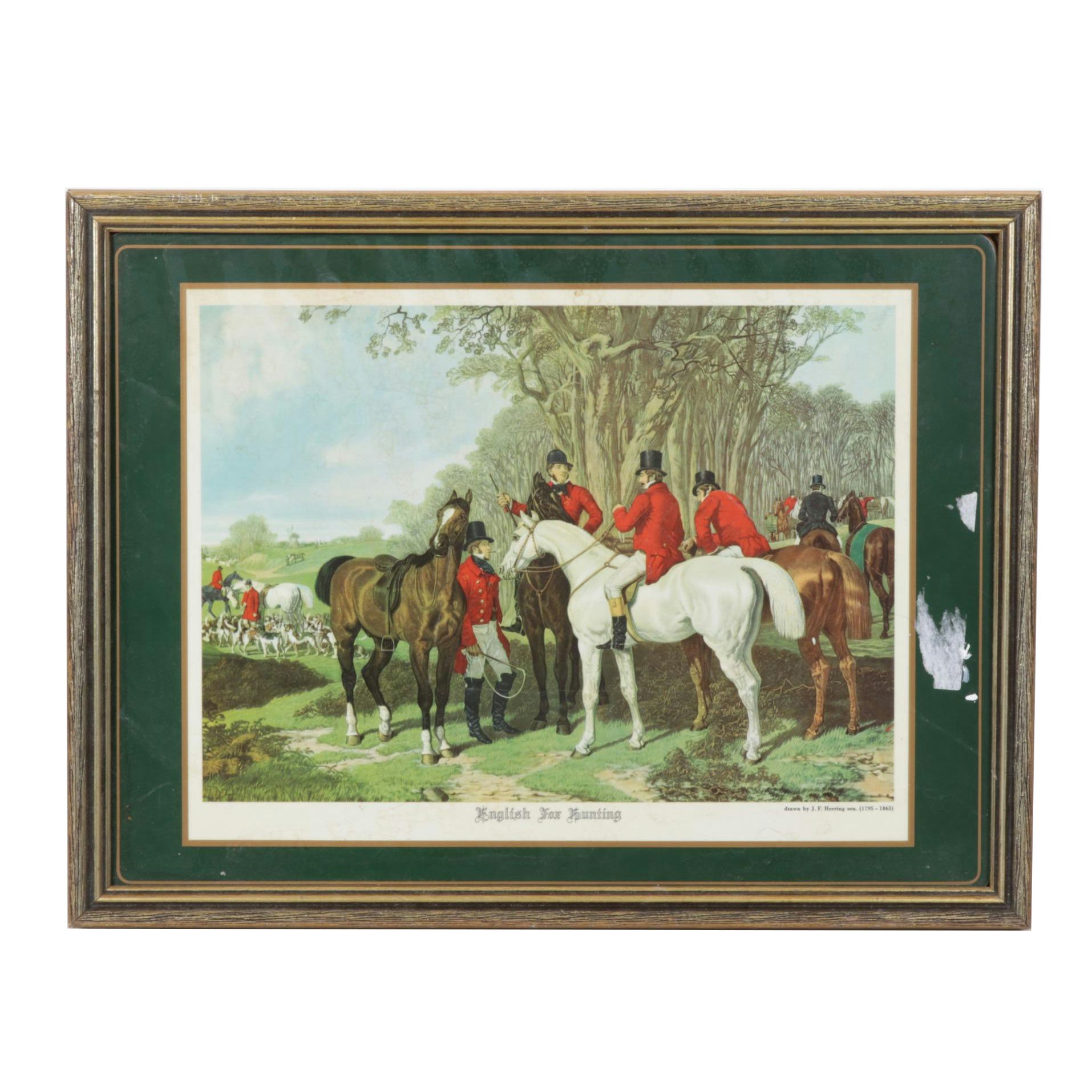 J.F. Herring "English Fox Hunting" Offset Lithograph