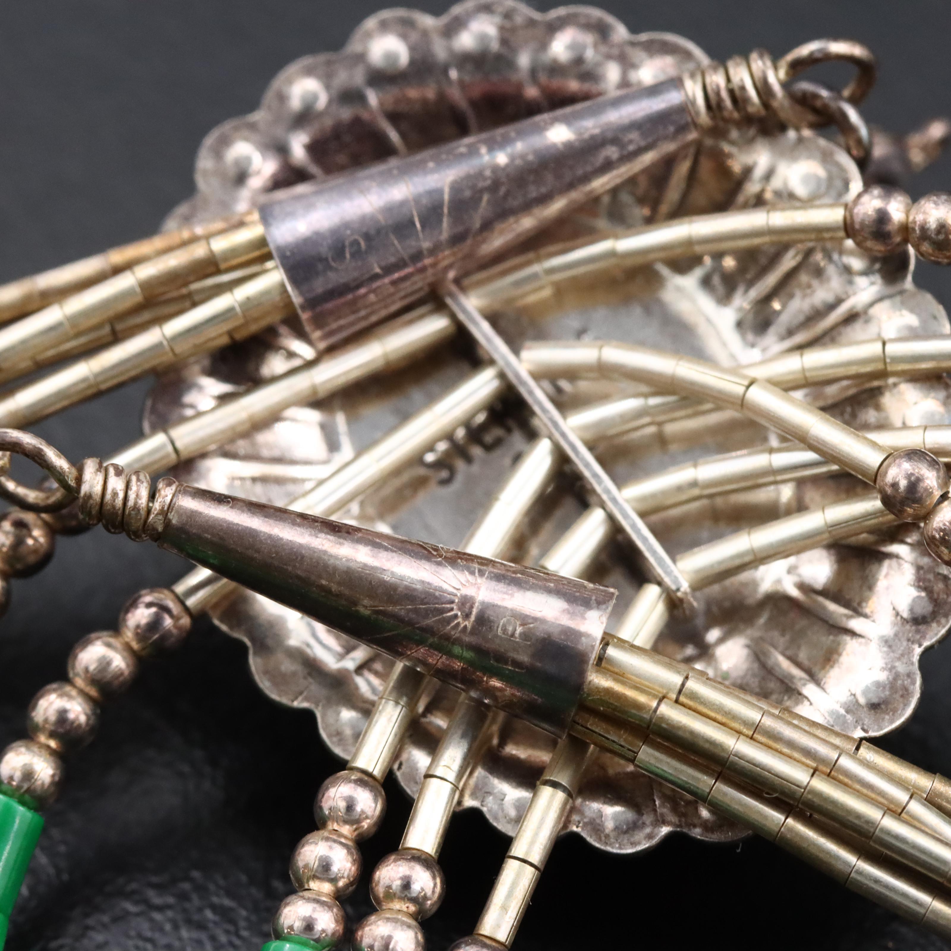 Sterling Malachite Station Necklace