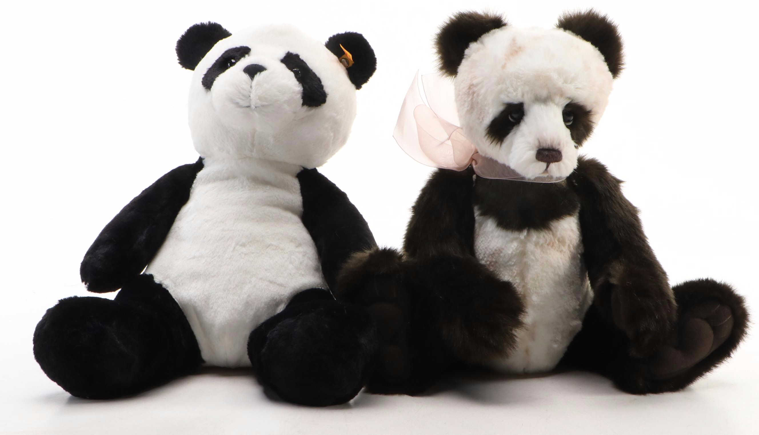 Steiff "Ming Panda" and Charlie Bears "Esma" with More Teddy Bears