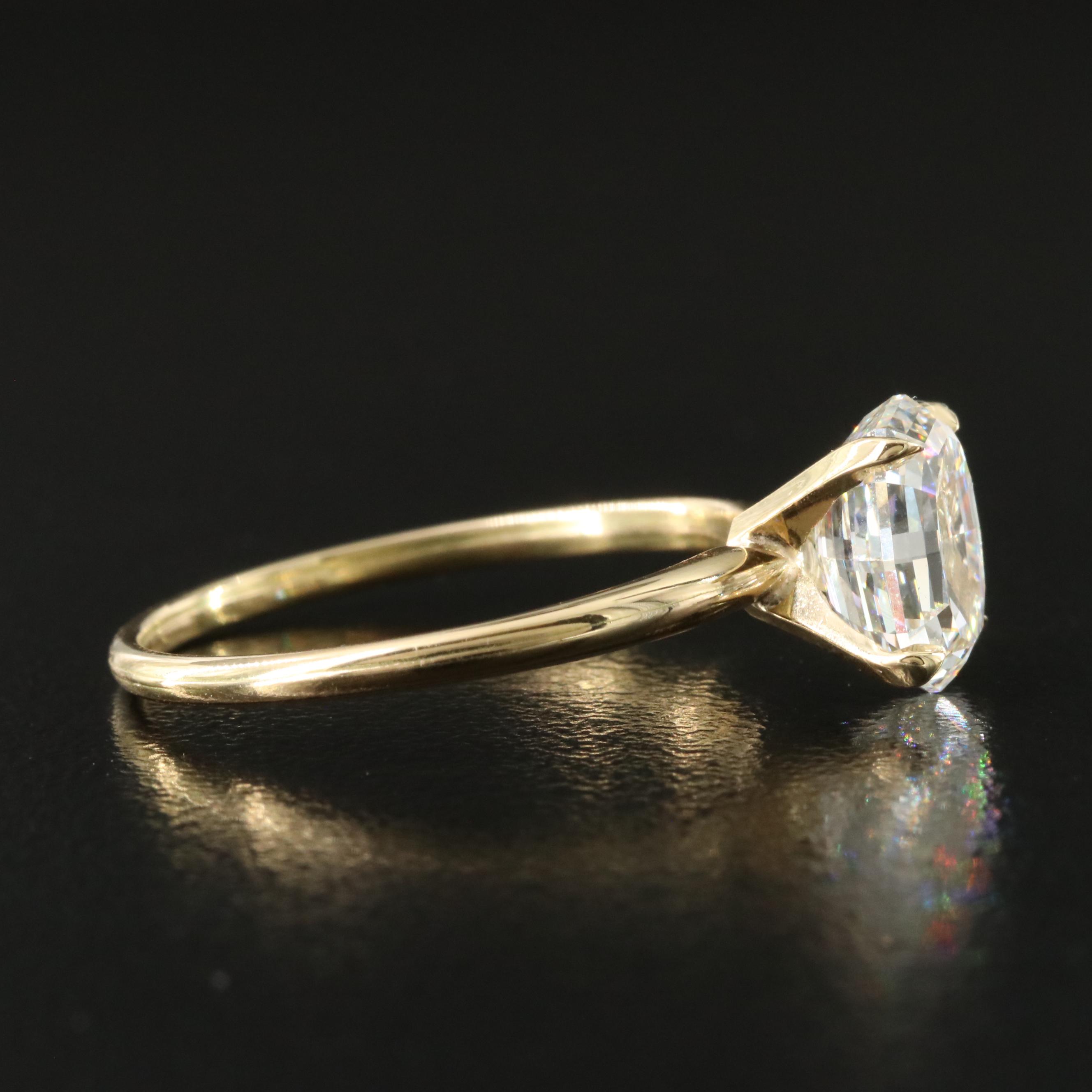 18K 2.04 CT Solitaire Diamond Ring with GIA Report