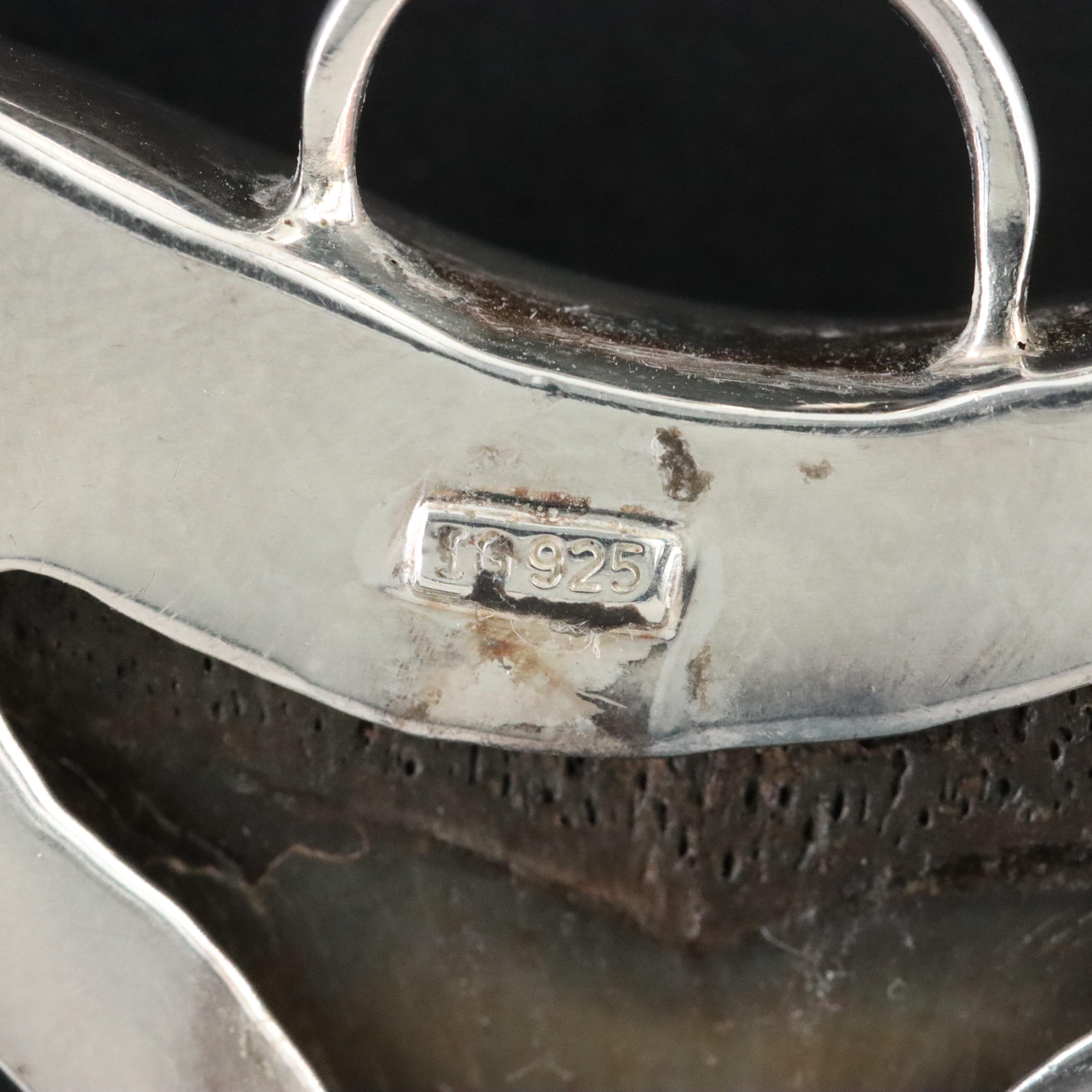 Sterling Shark Tooth and Resin Pendant