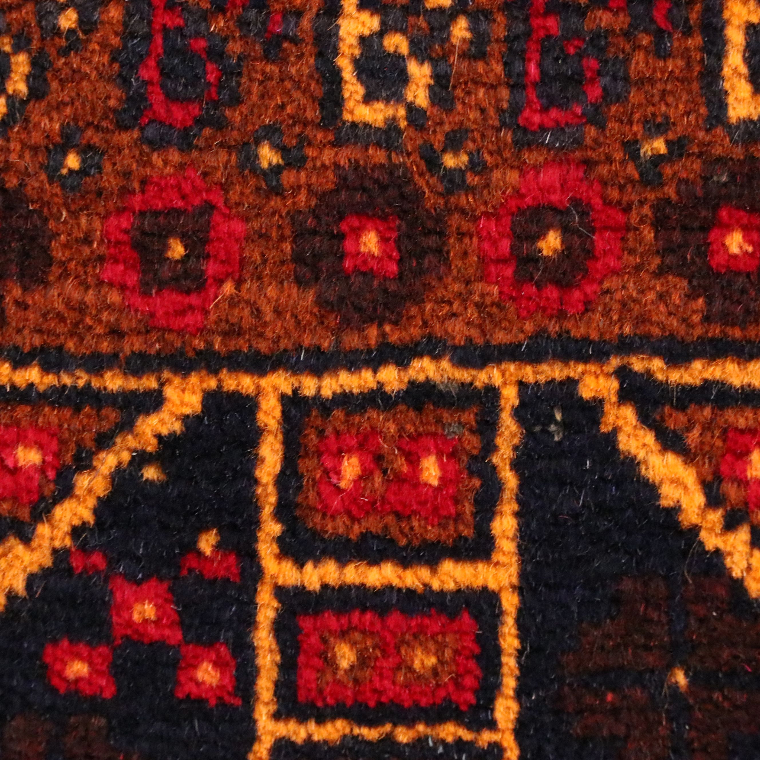 3'11 x 6'4 Hand-Knotted Afghan Pictorial Area Rug