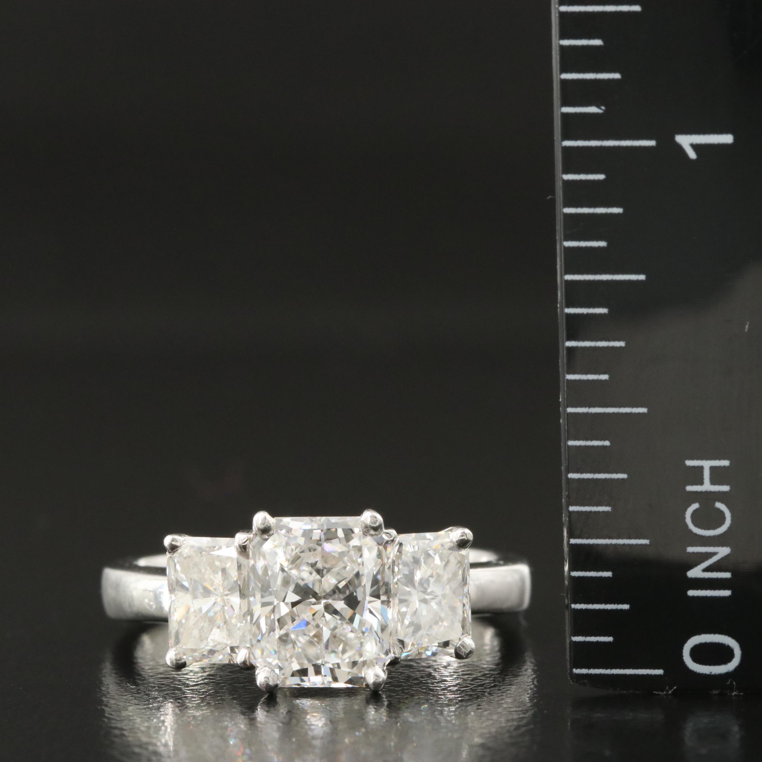 Platinum 4.04 CTW Diamond Ring with GIA Report