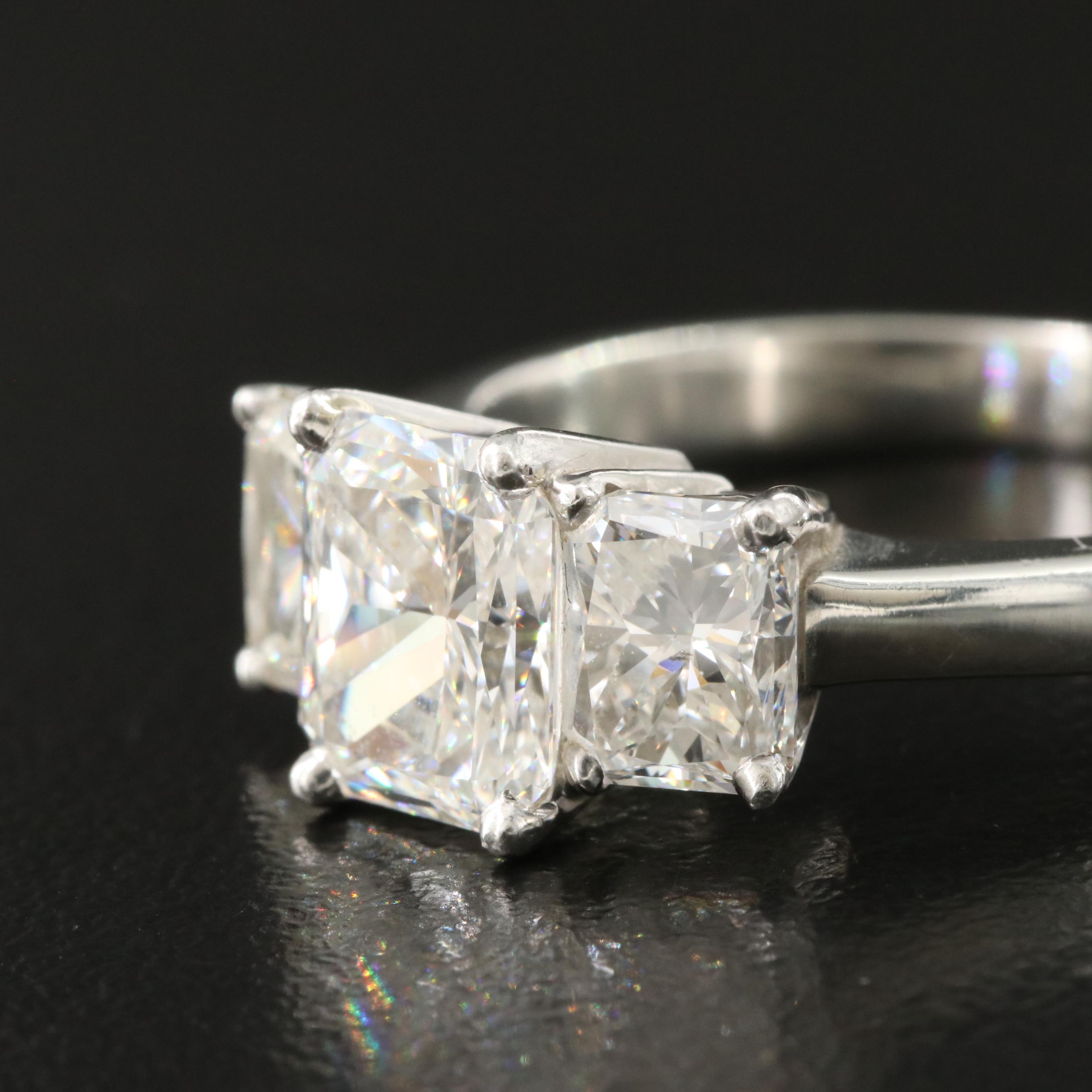 Platinum 4.04 CTW Diamond Ring with GIA Report