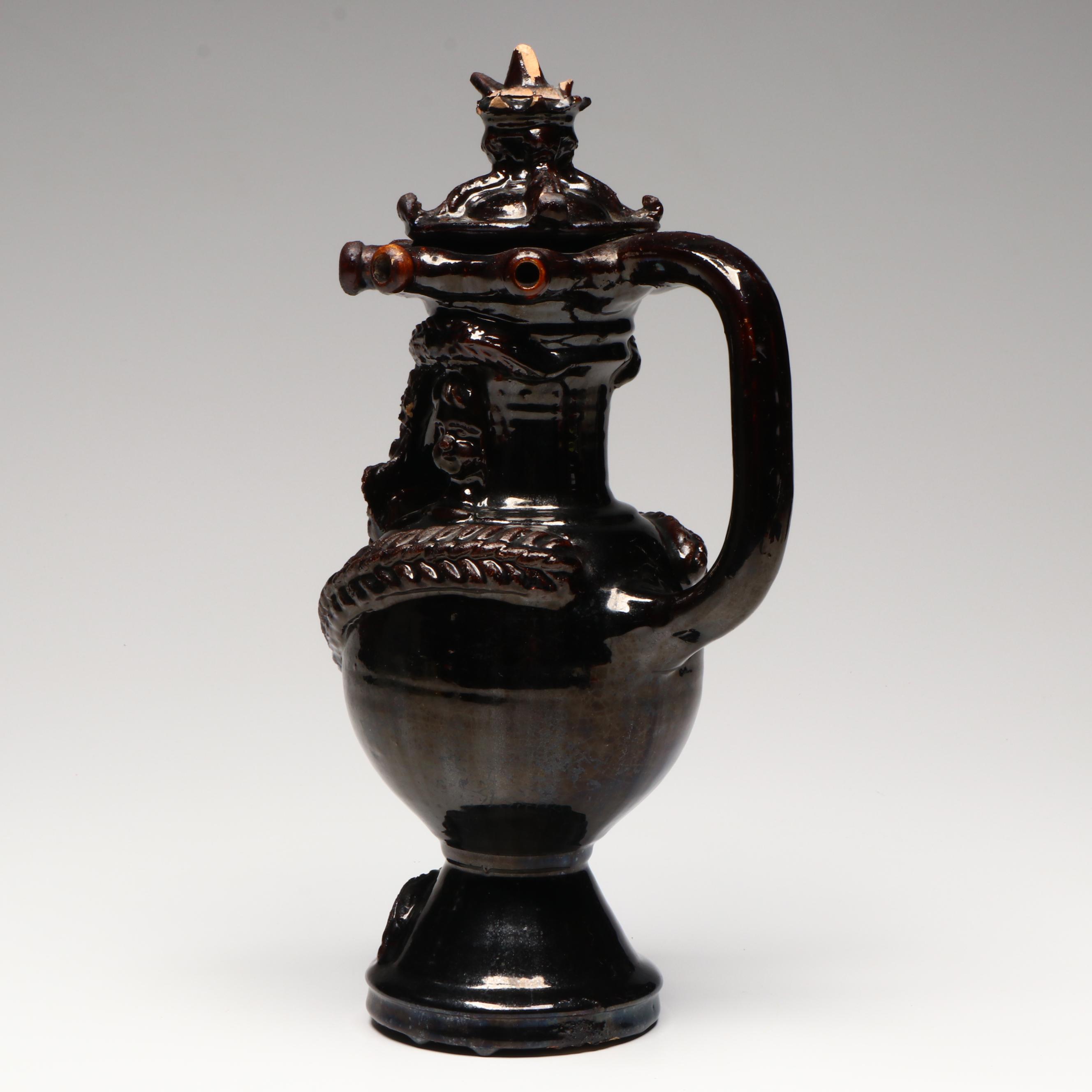 Bavarian Stoneware Puzzle Jug, 18th Century