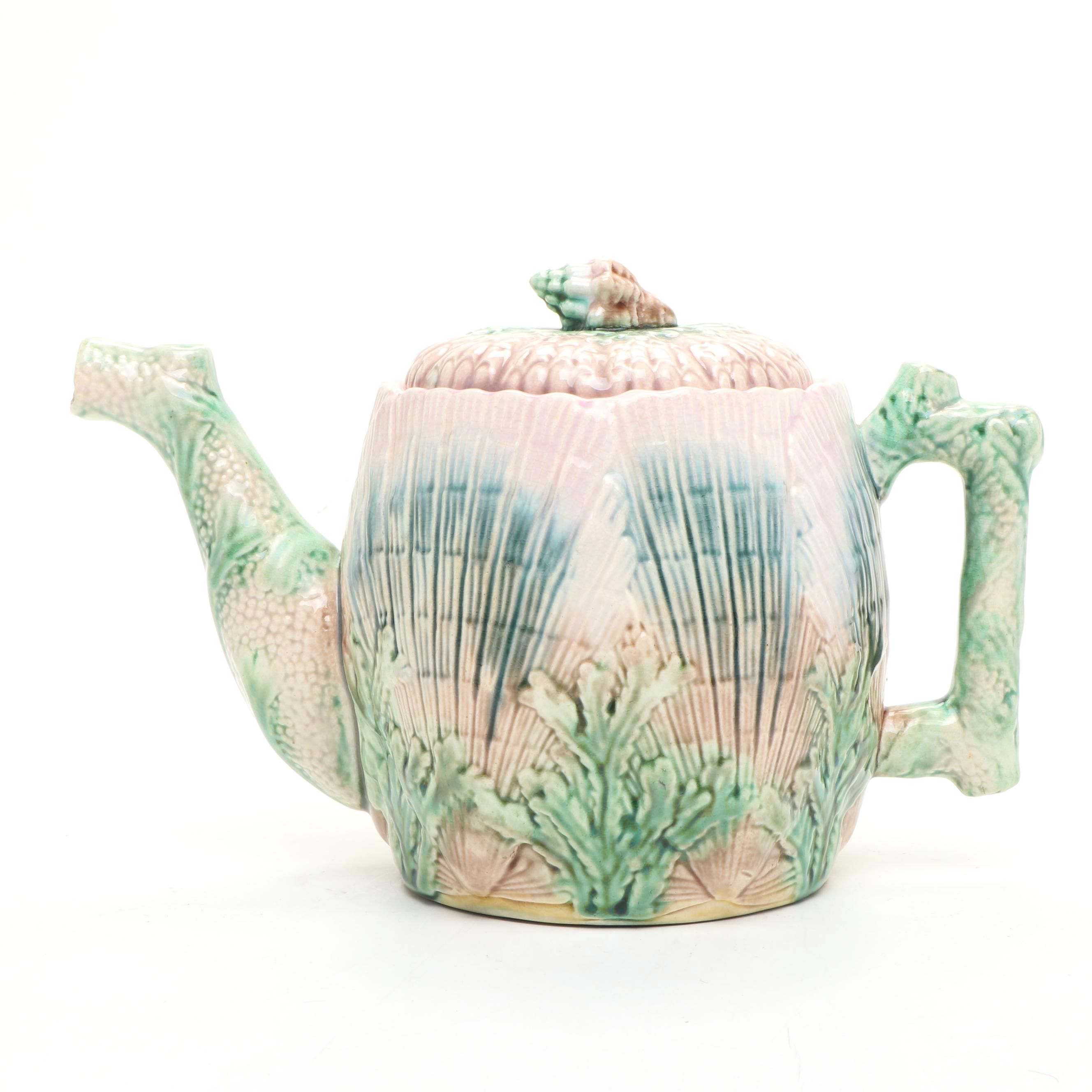 Griffin, Smith, & Hill Etruscan Majolica Ceramic Teapot, Late 19th Century