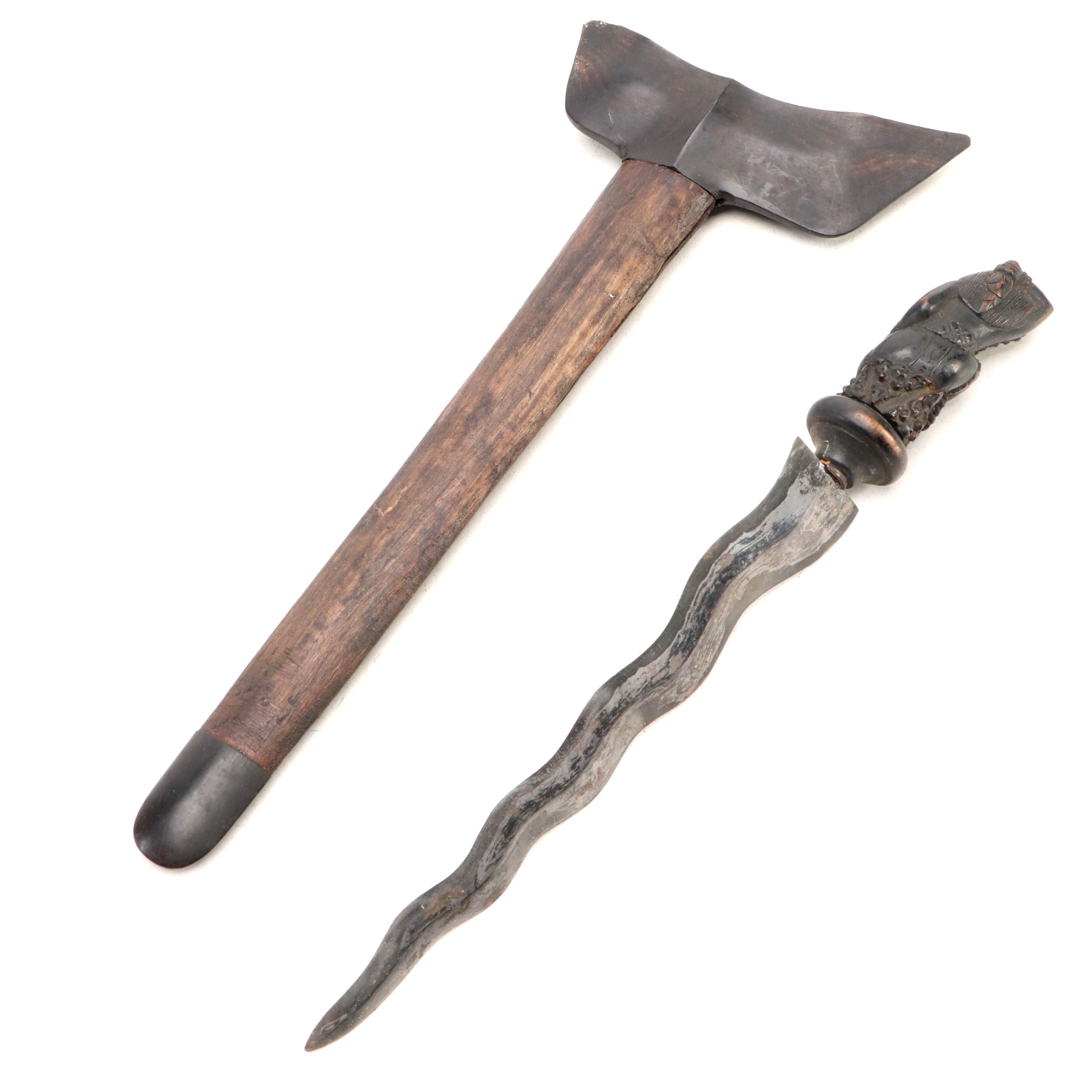 Southeast Asia Steel and Carved Wood Handled Keris Dagger