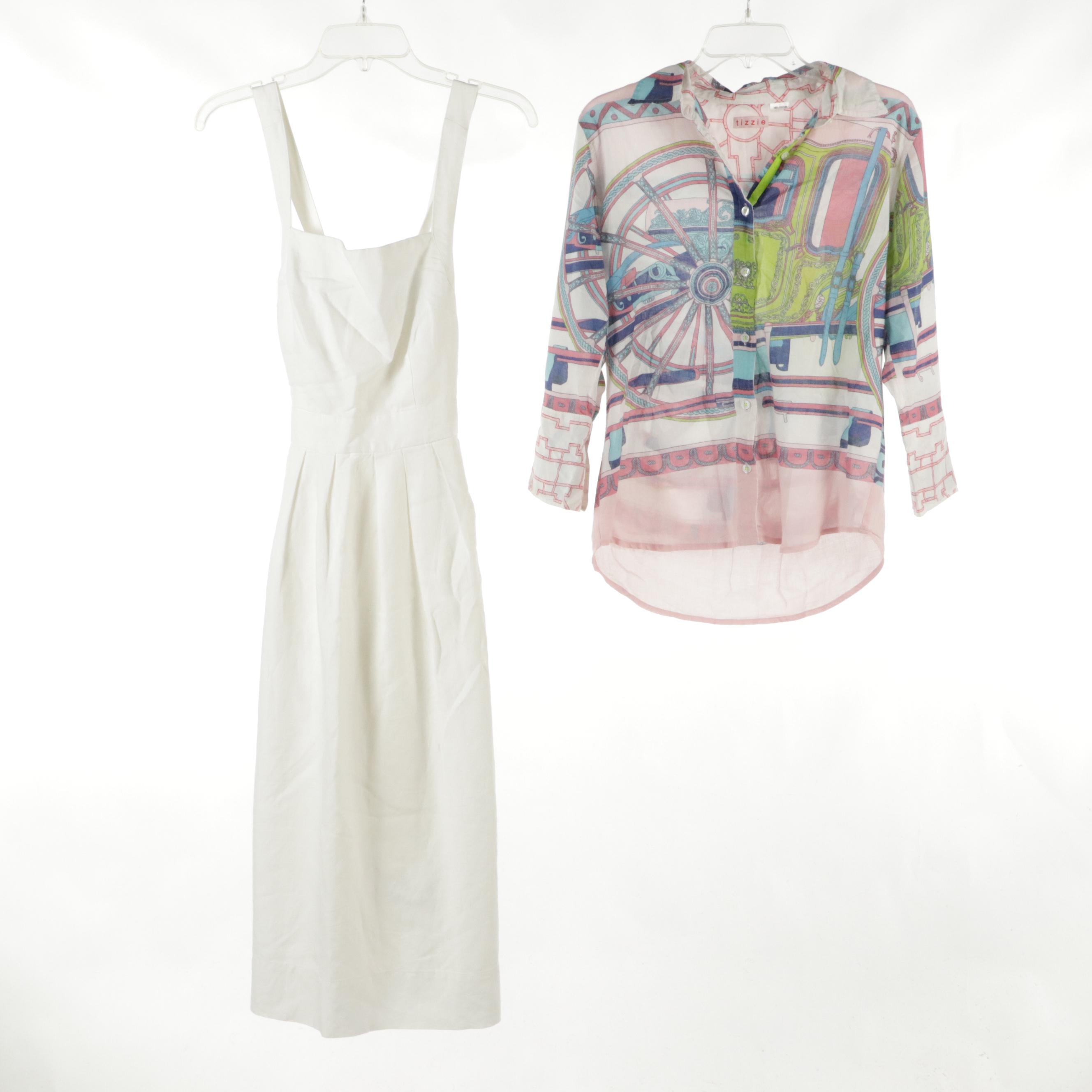 Gap White Linen Midi Dress, Tizzie Printed and Other Button-Down Shirts and More