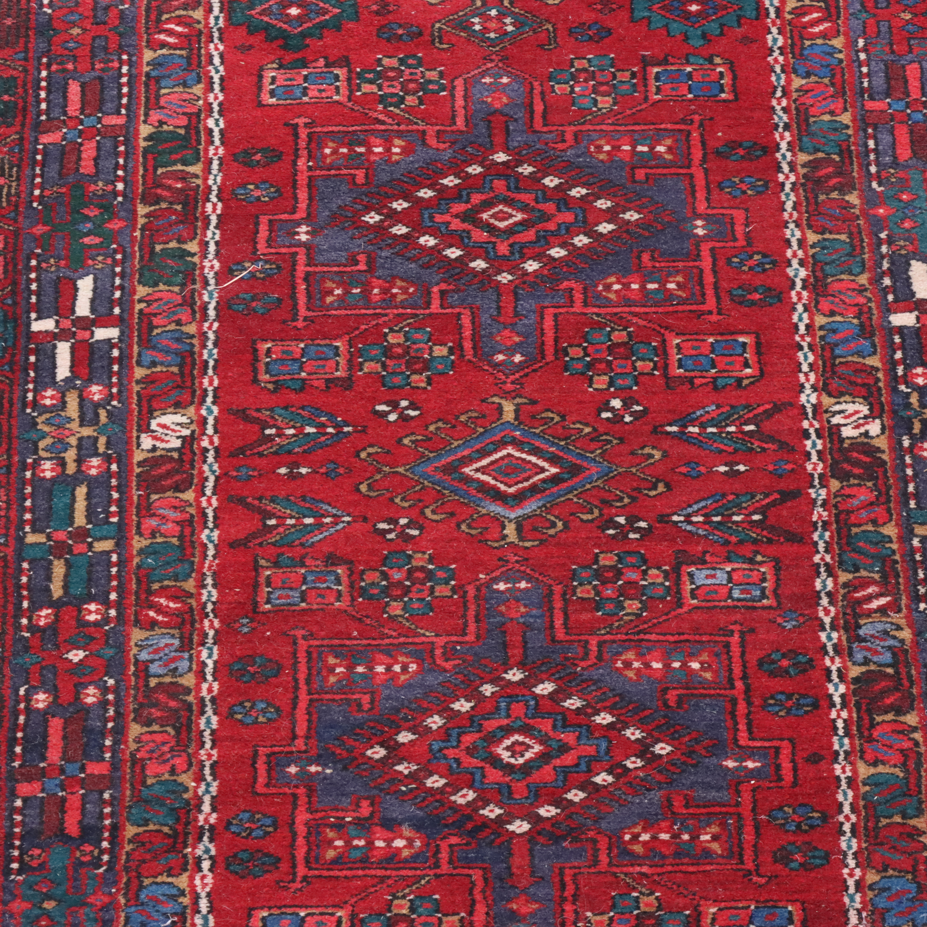 3'4 x 11' Hand-Knotted Persian Karaja Long Rug