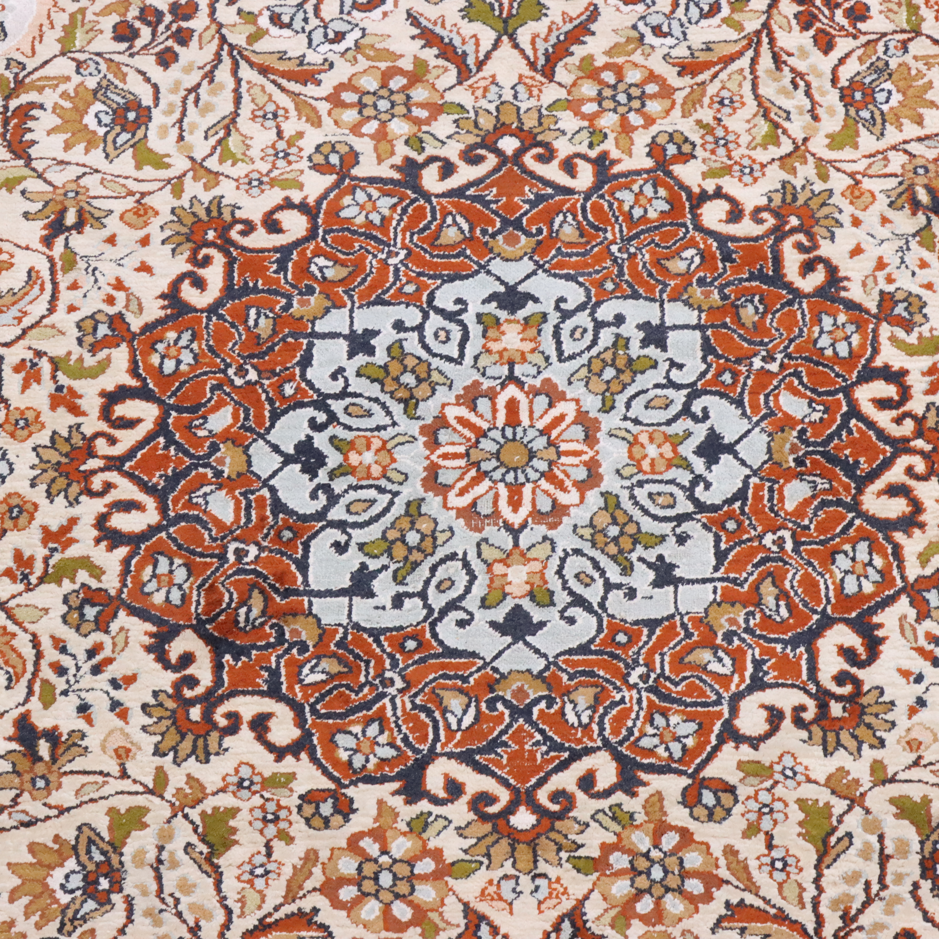 3'10 x 6'9 Hand-Knotted Persian Qom Silk Area Rug