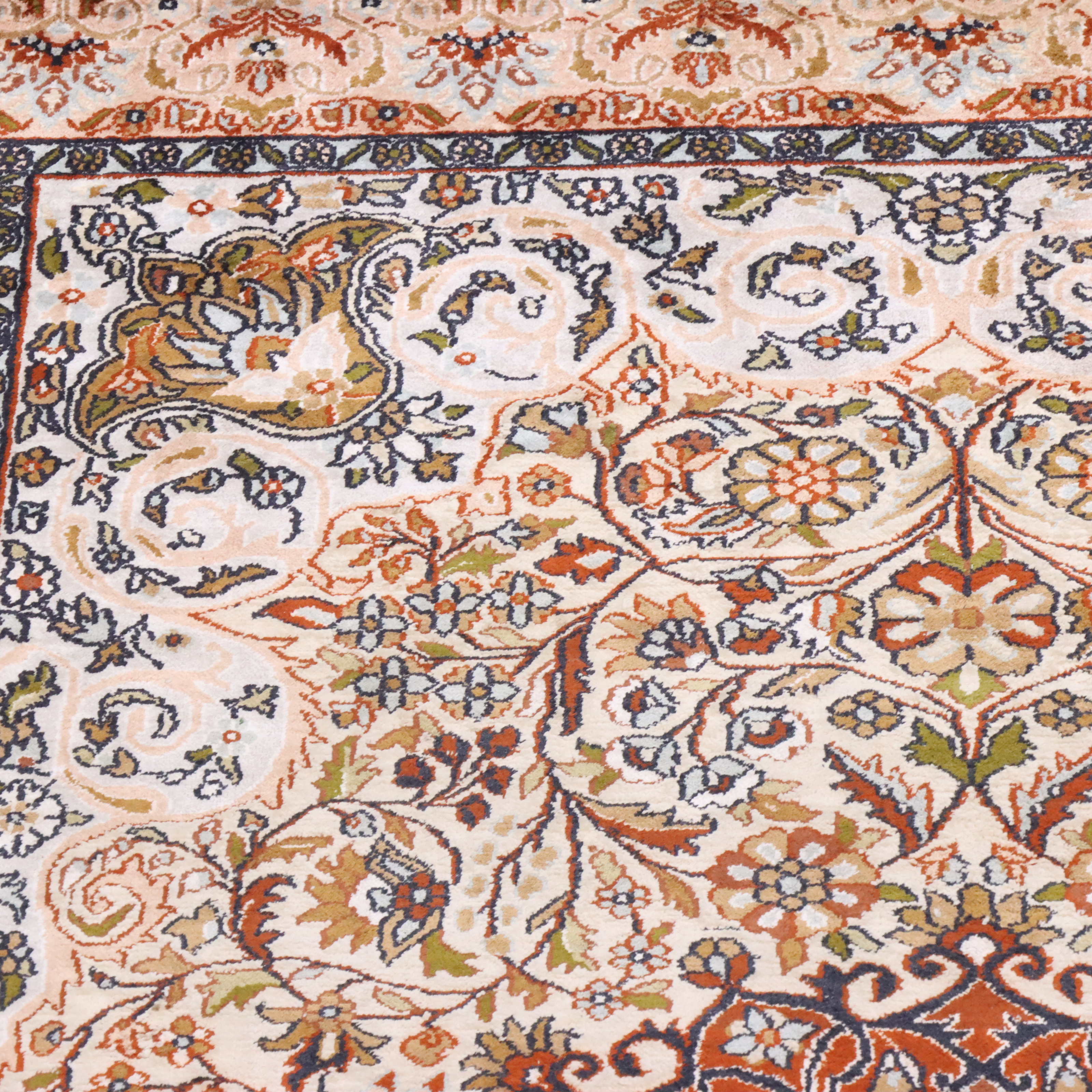 3'10 x 6'9 Hand-Knotted Persian Qom Silk Area Rug