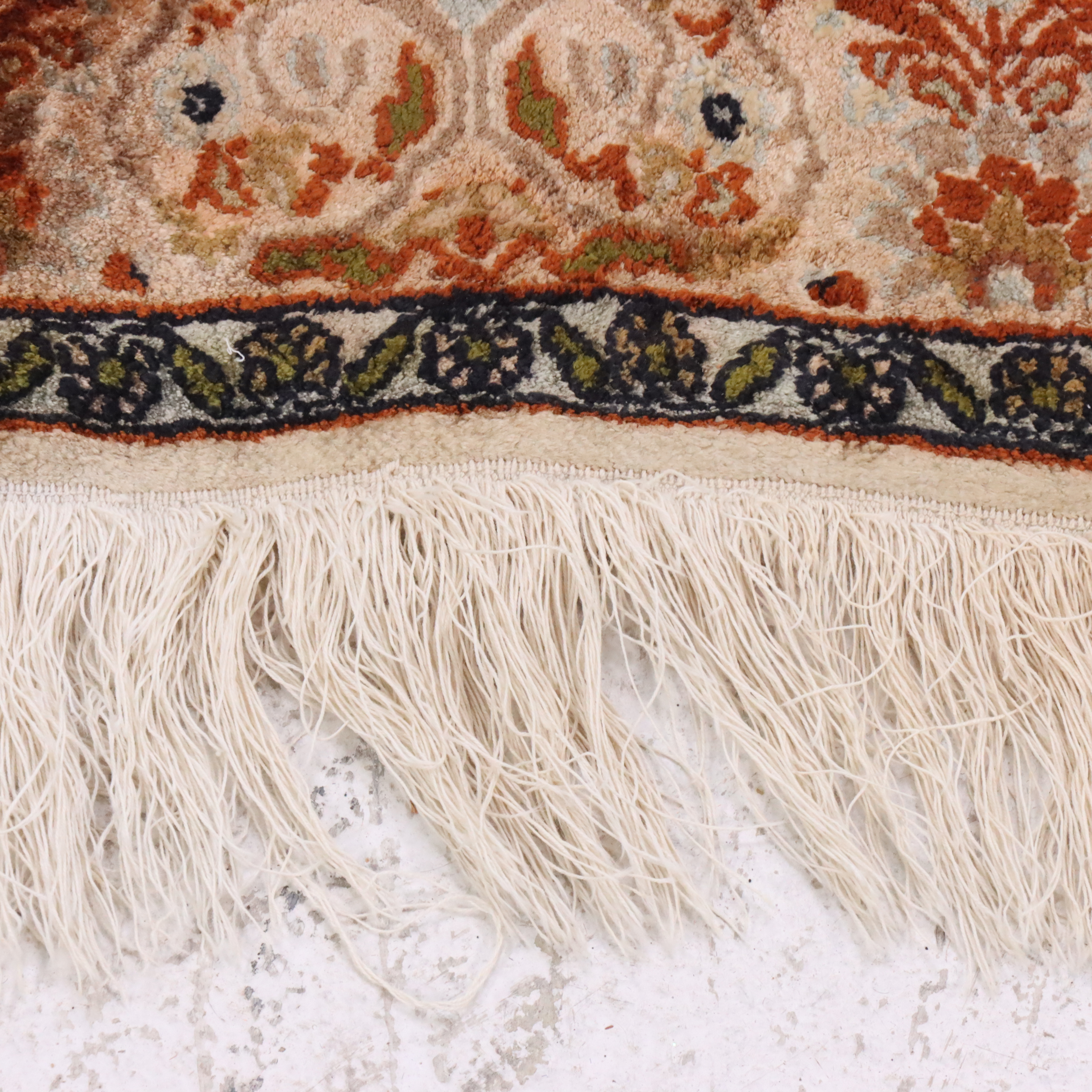 3'10 x 6'9 Hand-Knotted Persian Qom Silk Area Rug