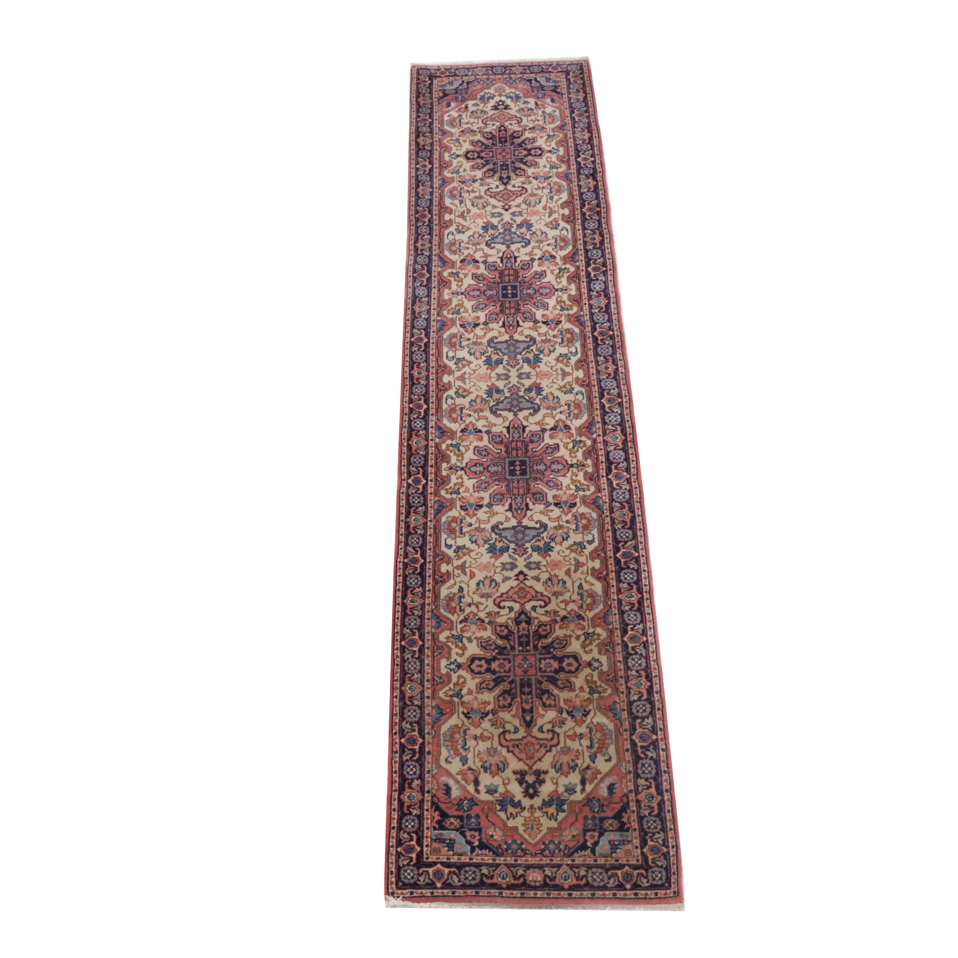 2'8 x 12' Hand-Knotted Persian Heriz Carpet Runner