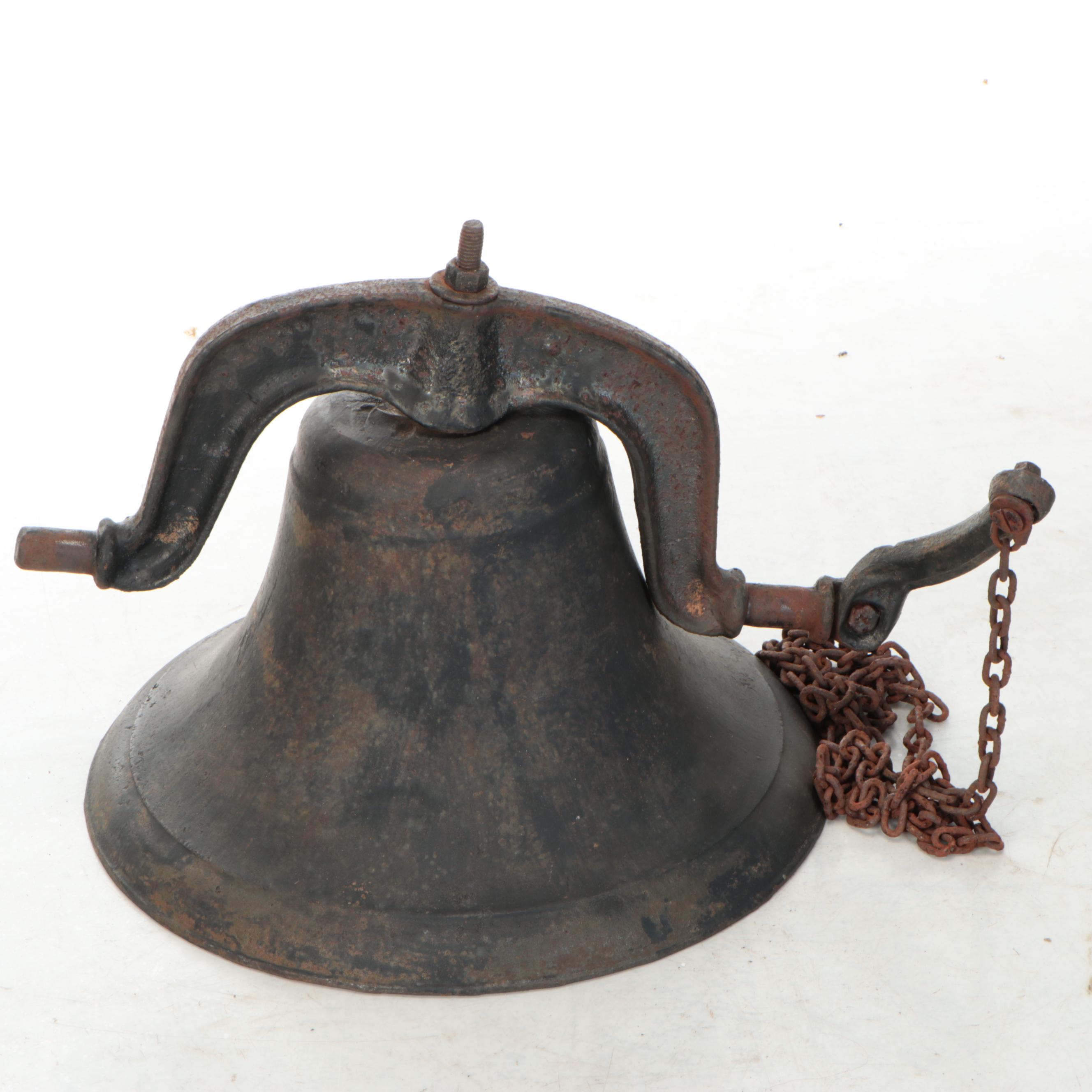 C.S. Bell Company Cast Iron School Bell, 19th C.