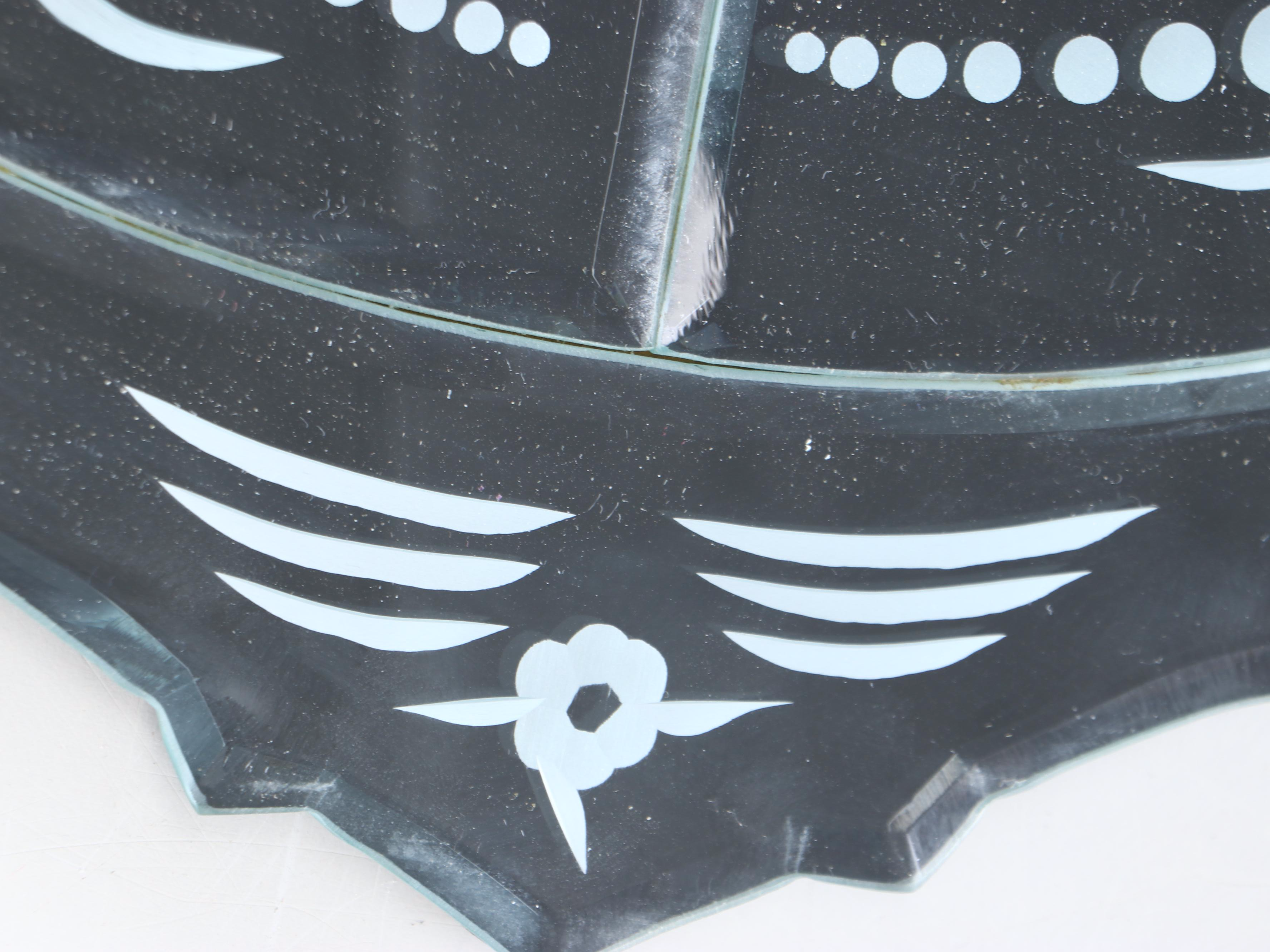 Venetian Style Etched and Beveled Glass Mirror, 20th Century