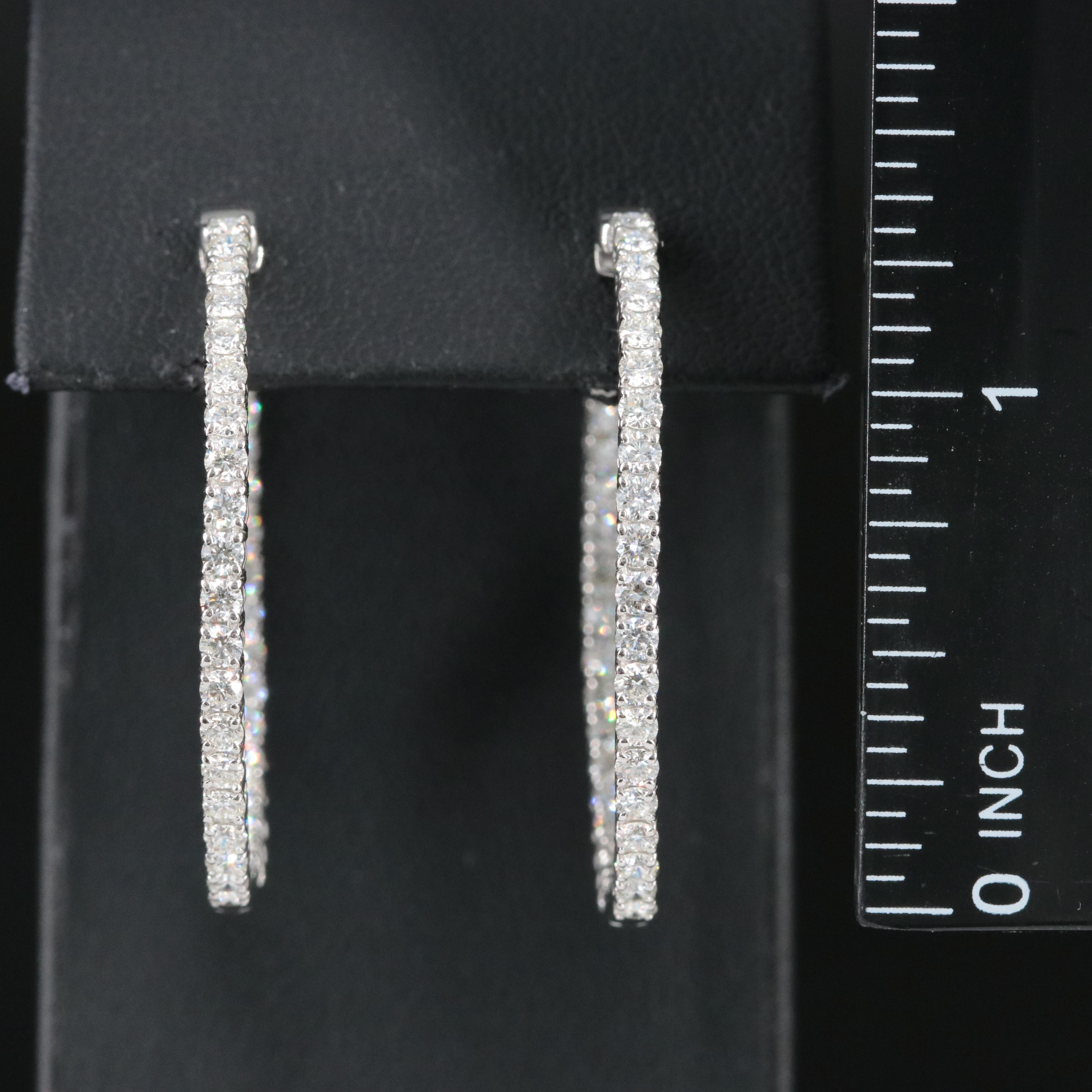 Platinum 2.86 CTW Diamond Inside-Out Hoop Earrings