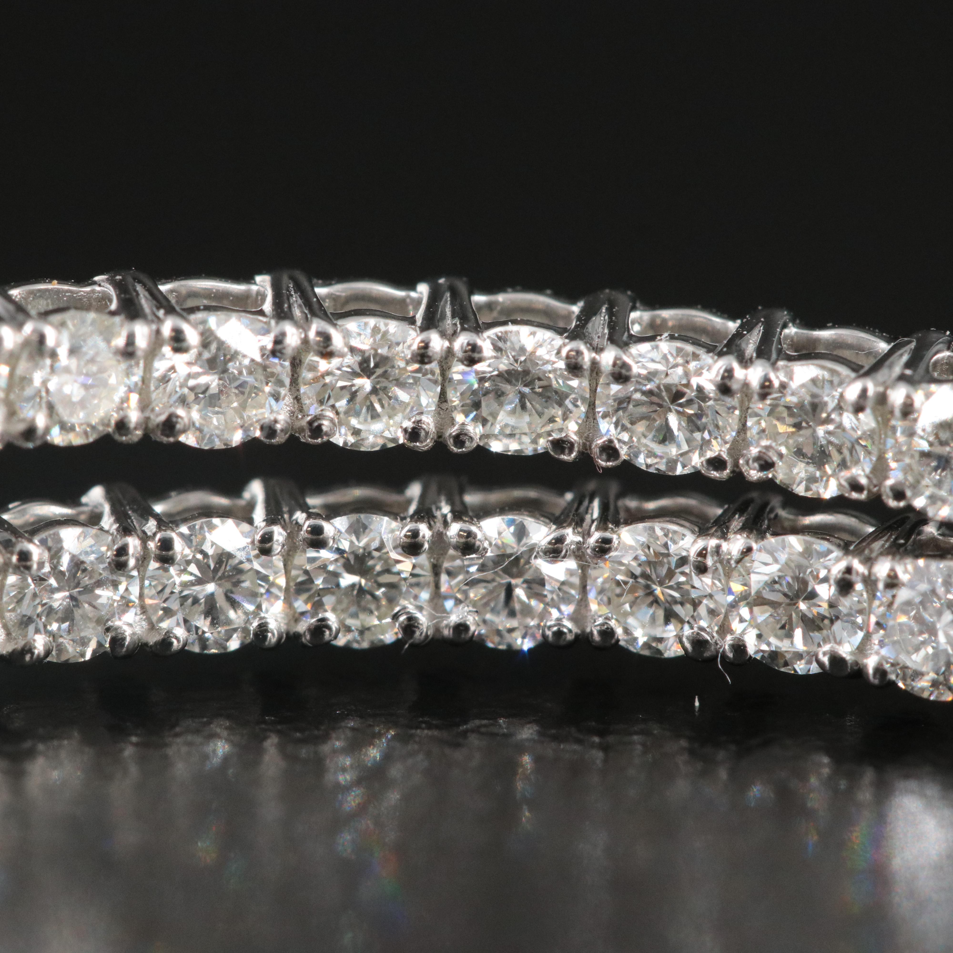 Platinum 2.86 CTW Diamond Inside-Out Hoop Earrings