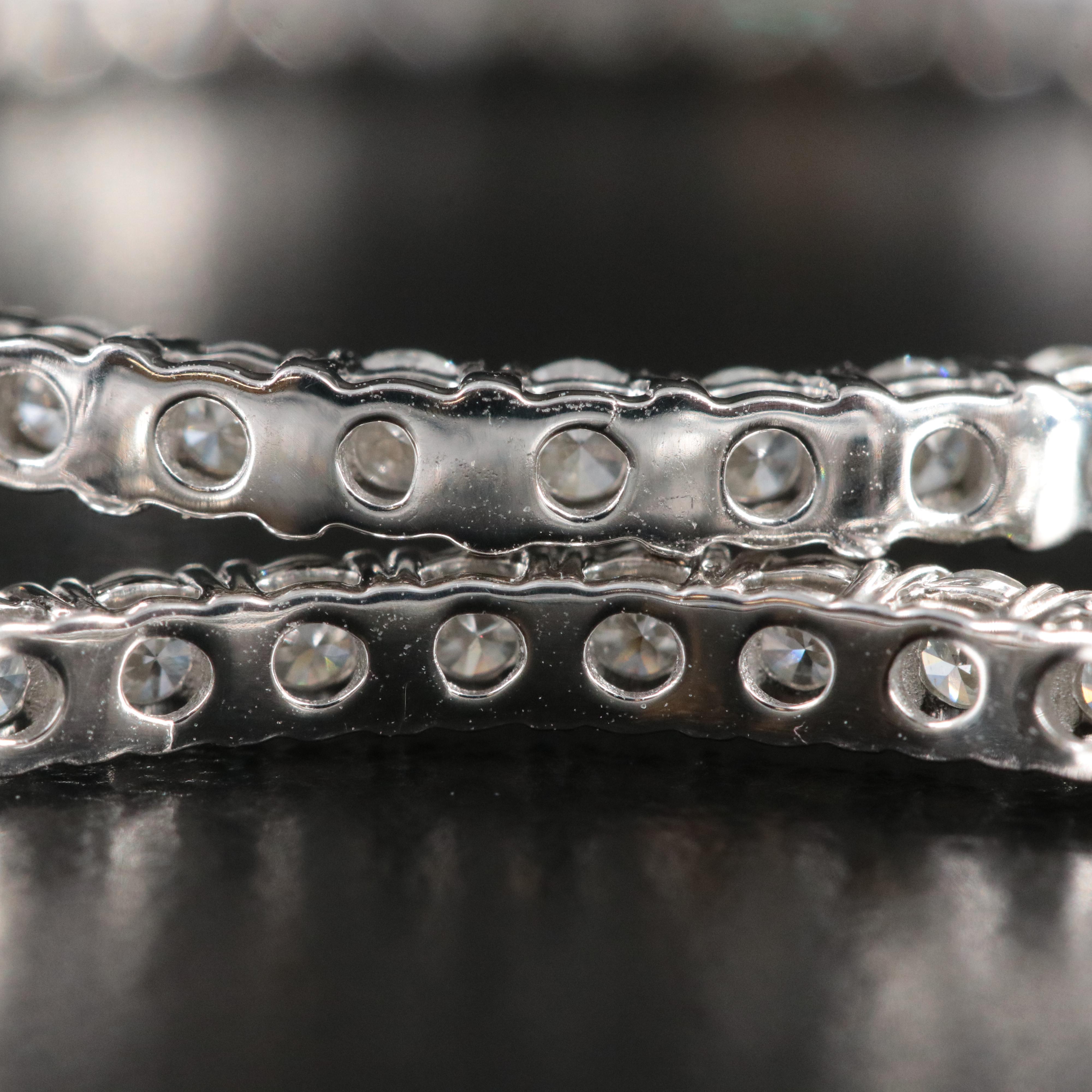 Platinum 2.86 CTW Diamond Inside-Out Hoop Earrings