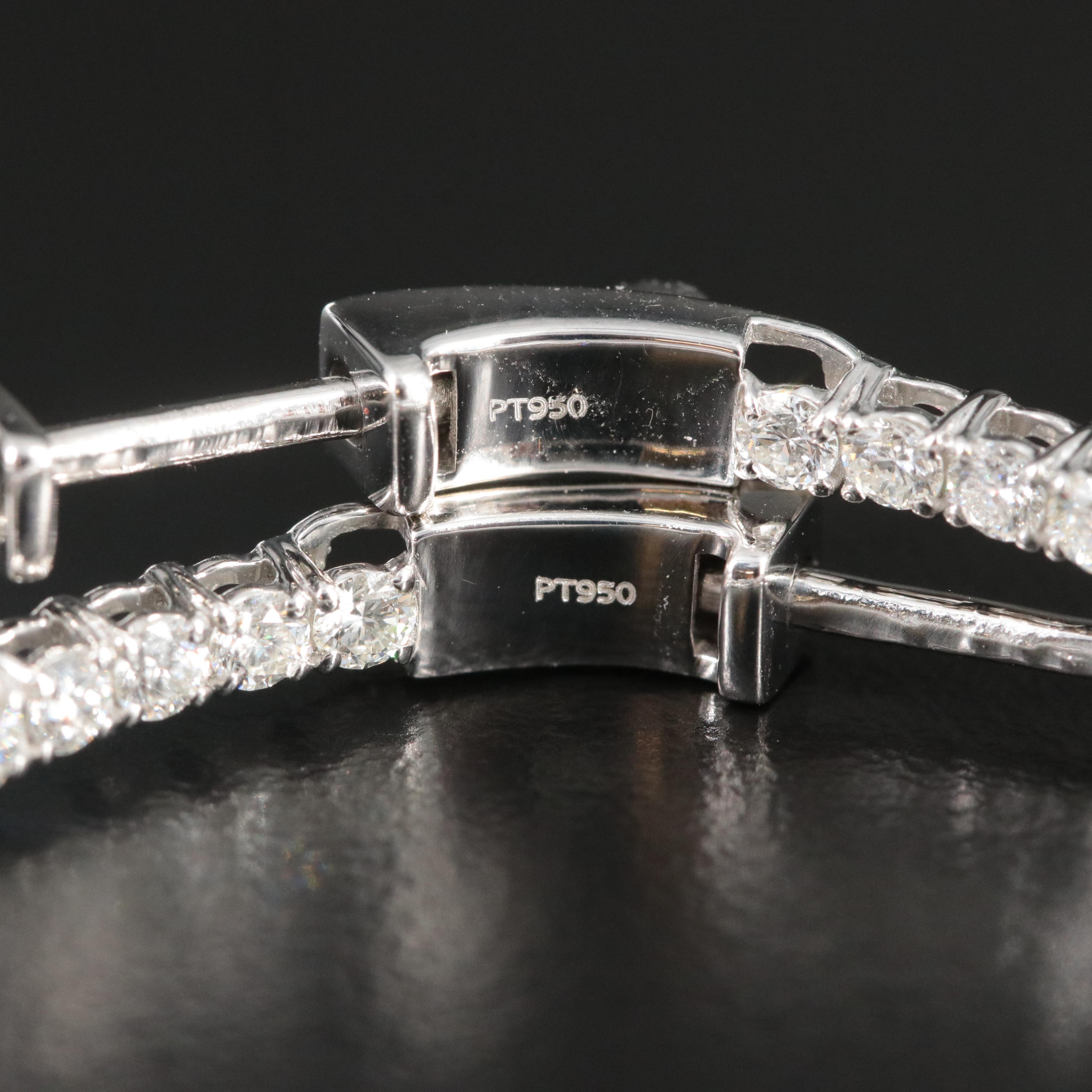 Platinum 2.86 CTW Diamond Inside-Out Hoop Earrings