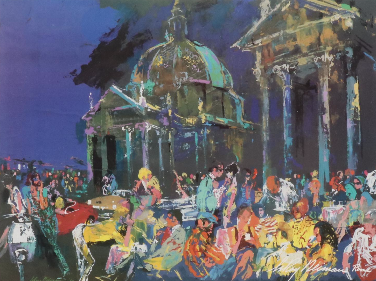 LeRoy Neiman Expressionist Offset Lithograph "Piazza del Popolo - Rome," 1988