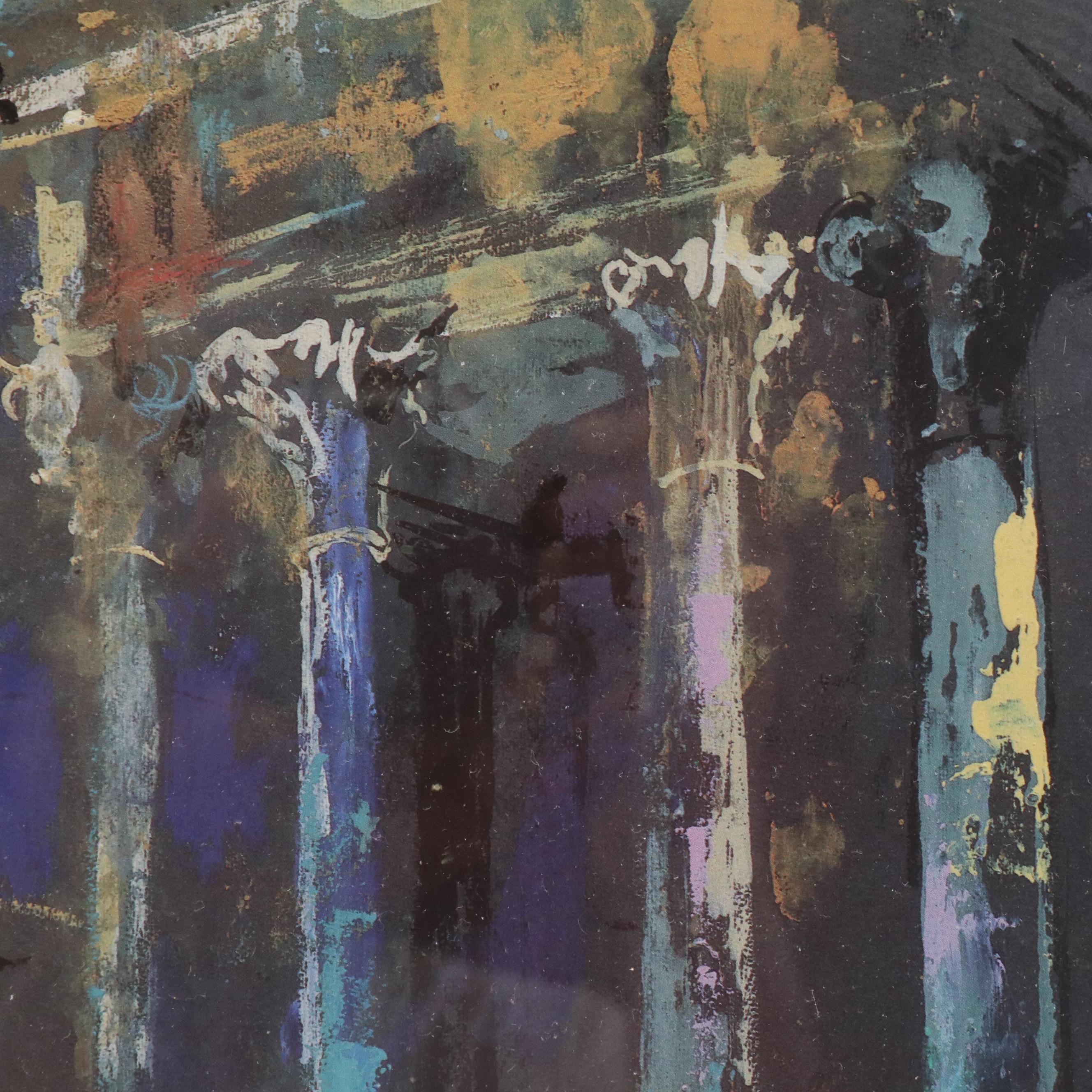 LeRoy Neiman Expressionist Offset Lithograph "Piazza del Popolo - Rome," 1988