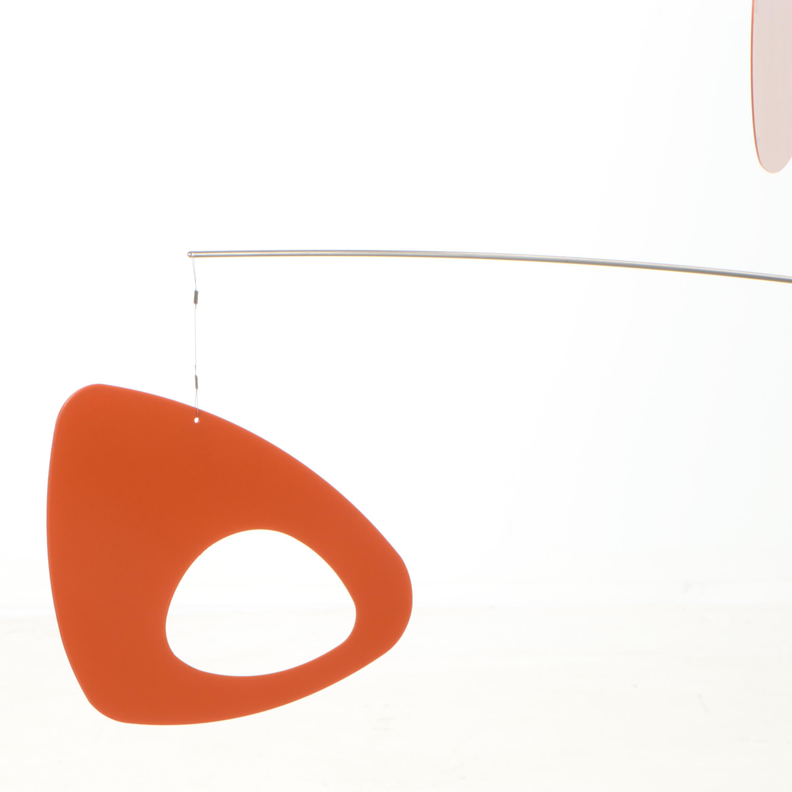 Orange Hanging Kinetic Mobile, Style of Alexander Calder, Late 20th/21st C.
