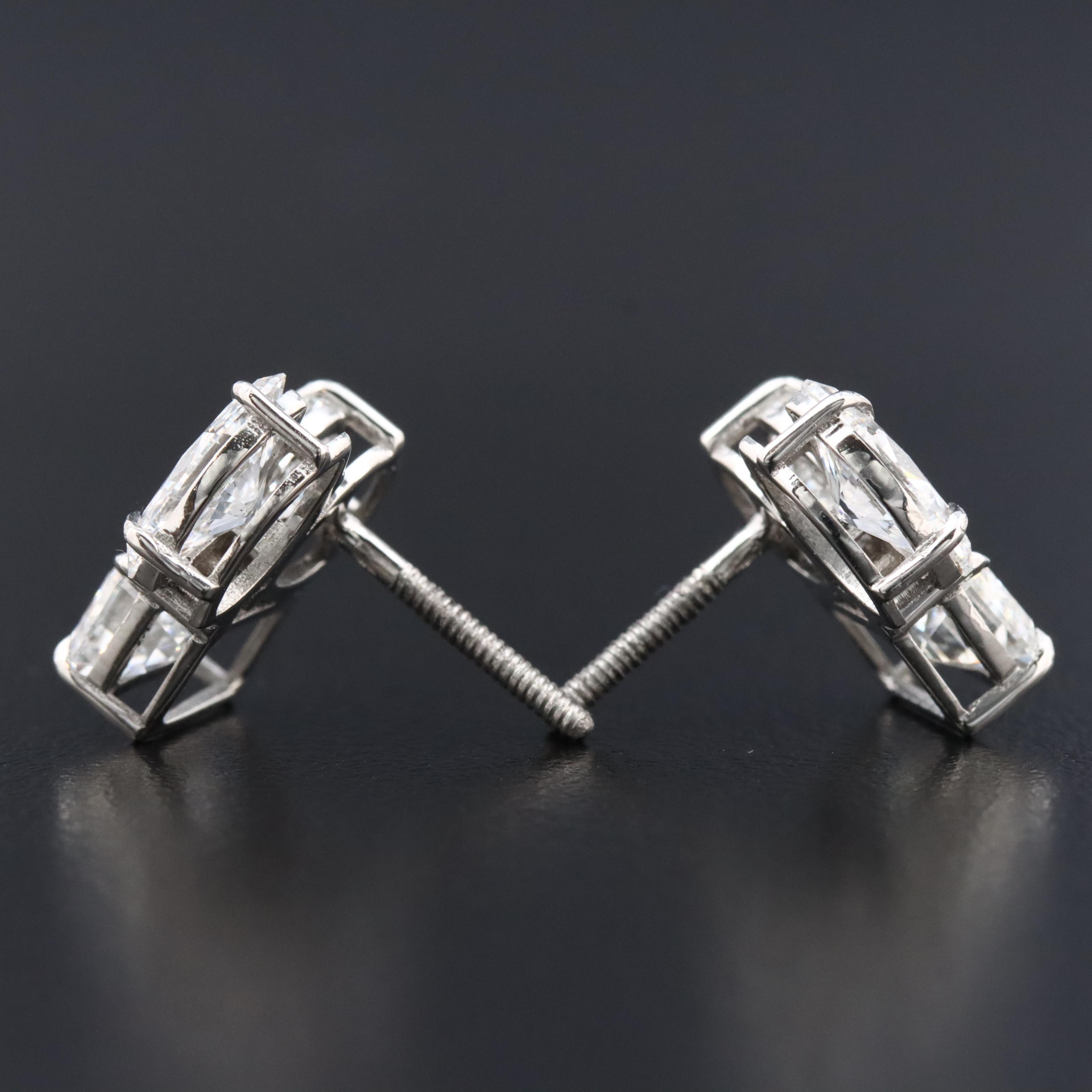 Platinum 3.01 CTW Lab Grown Diamond Earrings