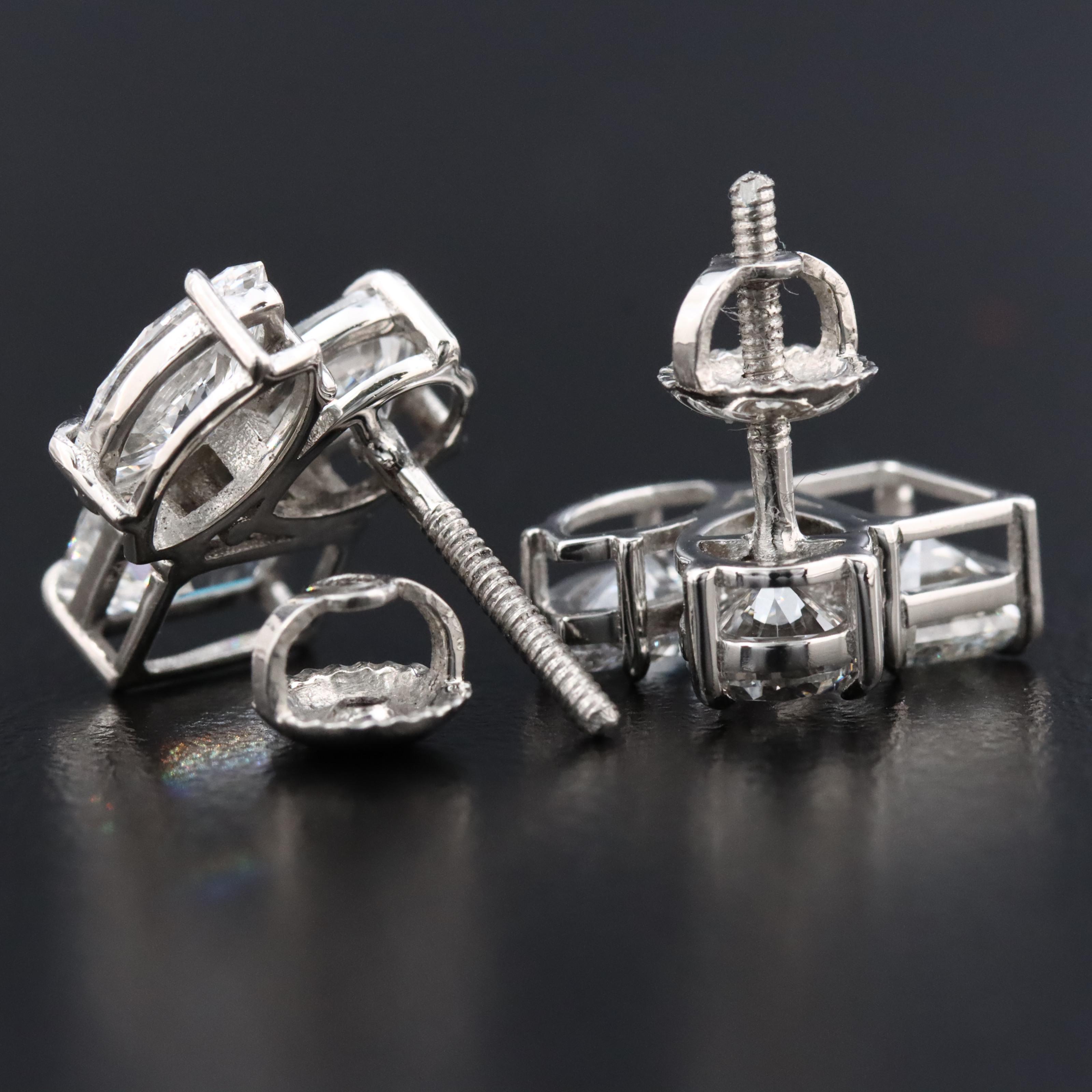 Platinum 3.01 CTW Lab Grown Diamond Earrings