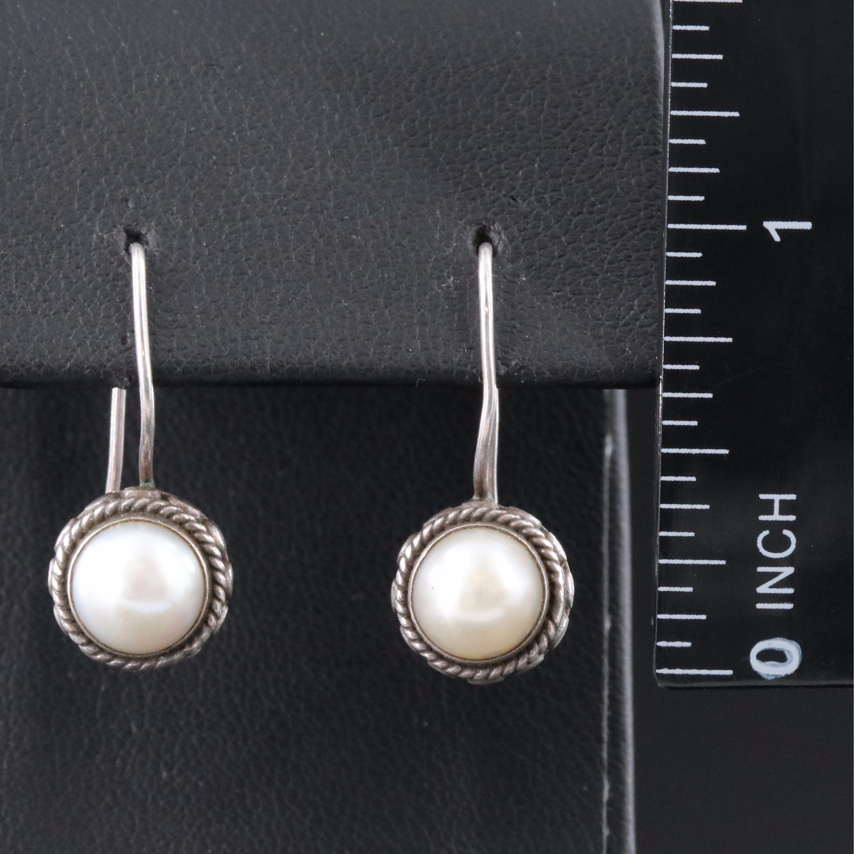 Sterling Pearl Earrings