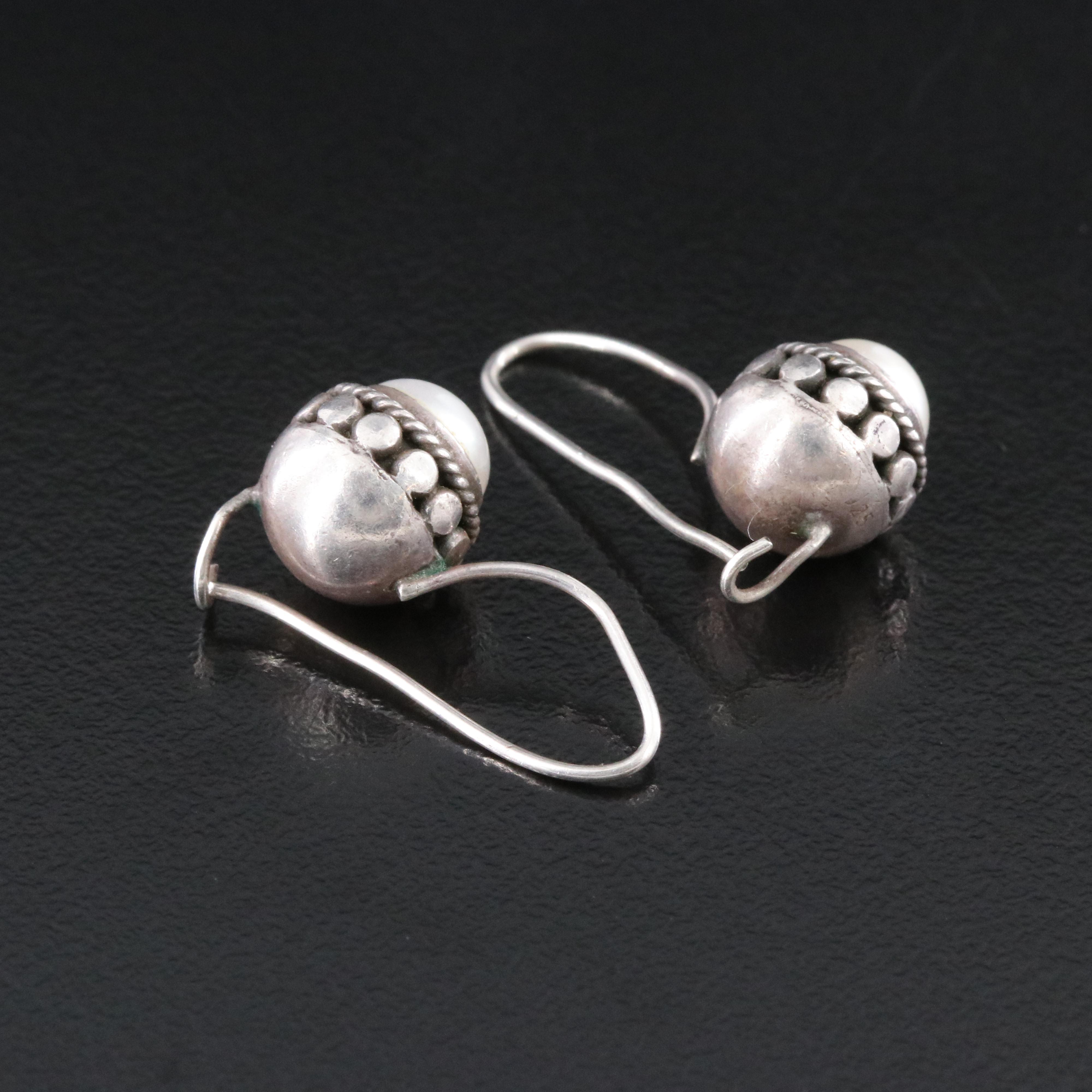 Sterling Pearl Earrings