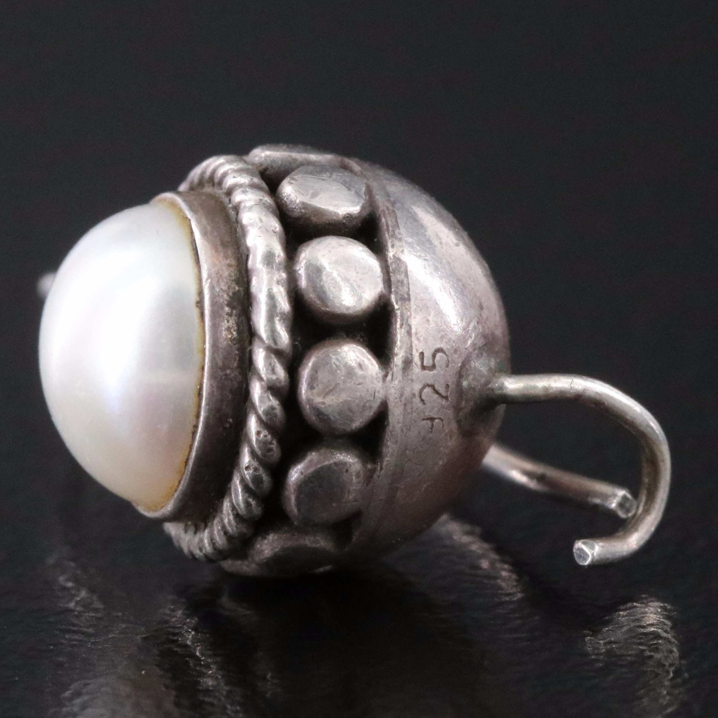 Sterling Pearl Earrings