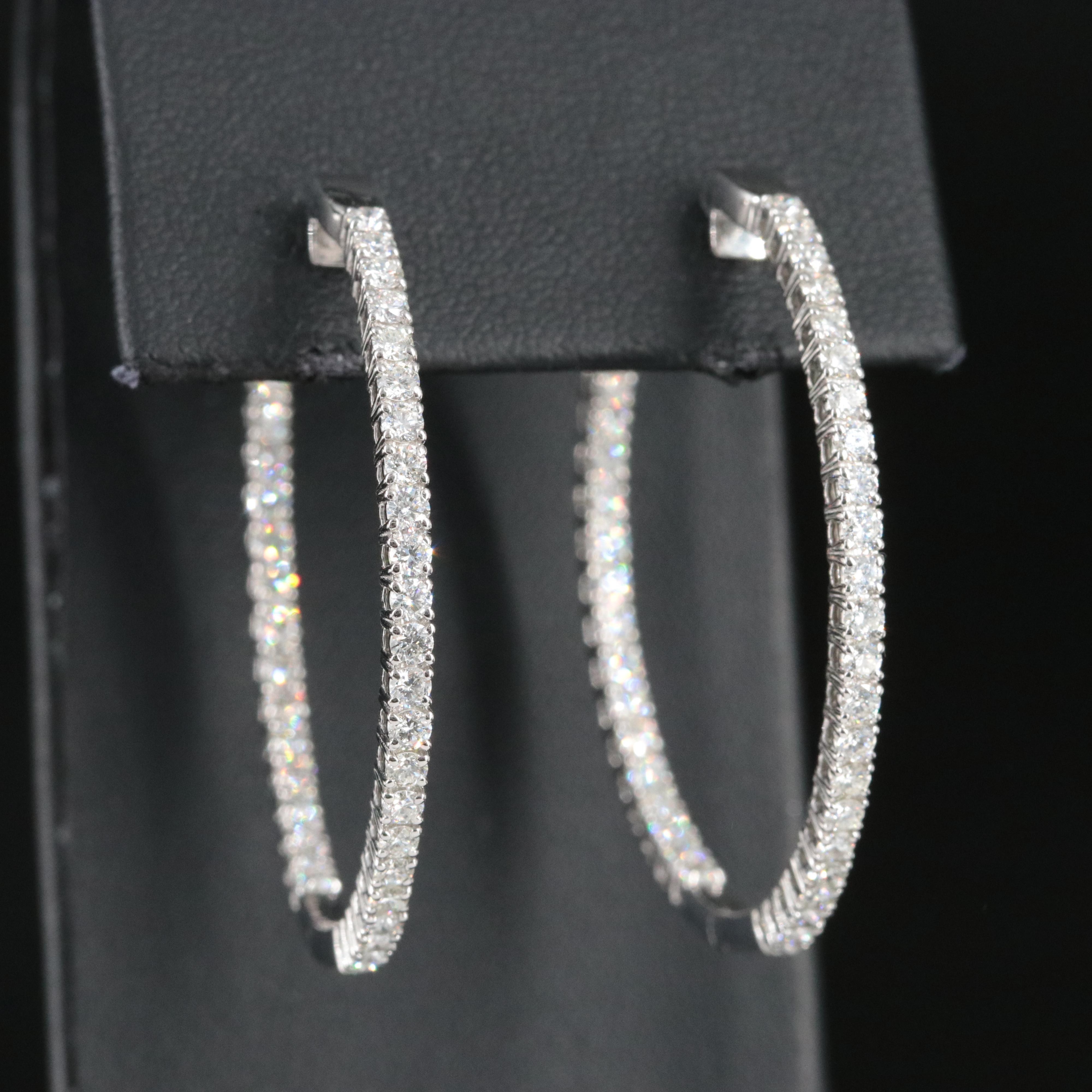 Platinum 2.67 CTW Diamond Inside-Out Hoop Earrings