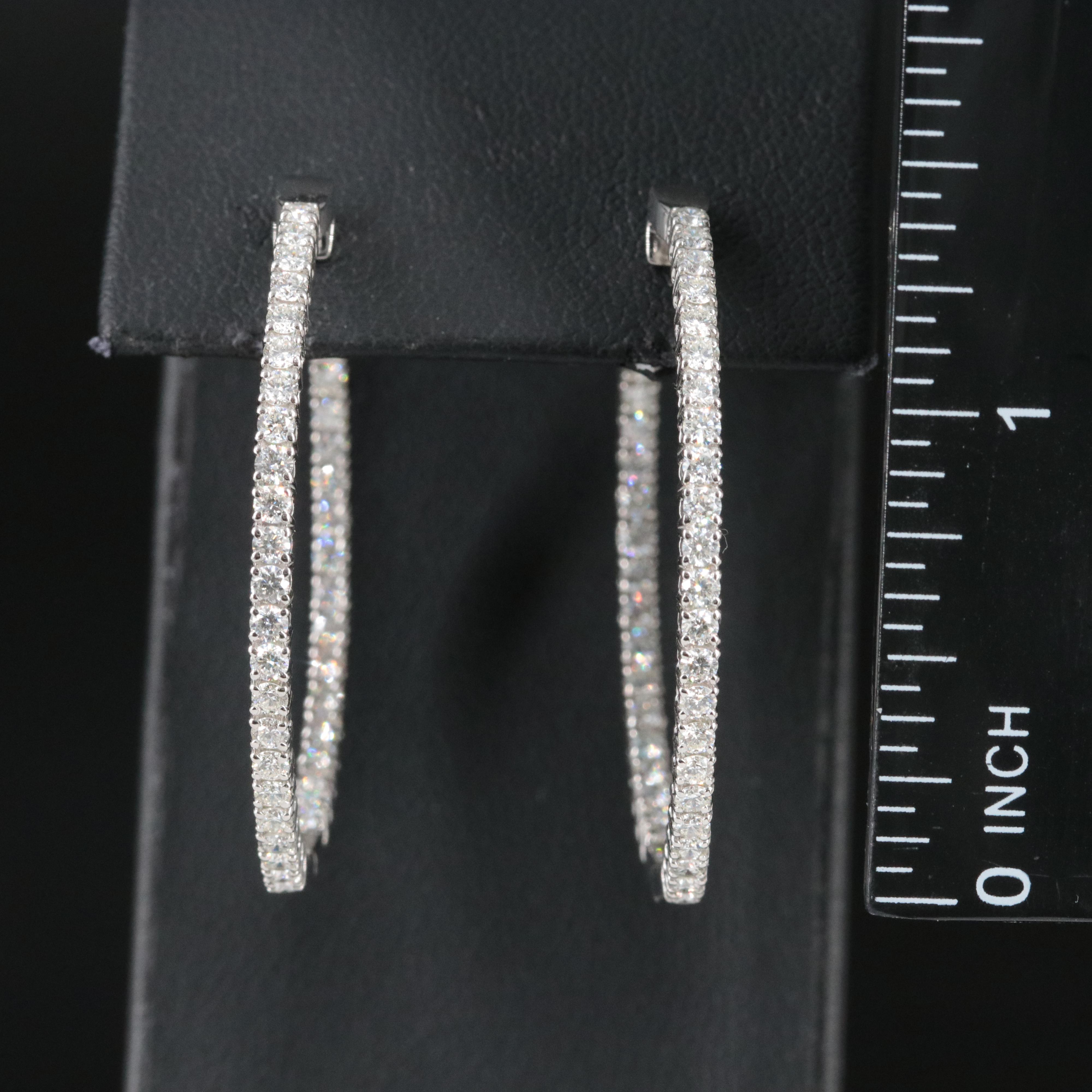 Platinum 2.67 CTW Diamond Inside-Out Hoop Earrings